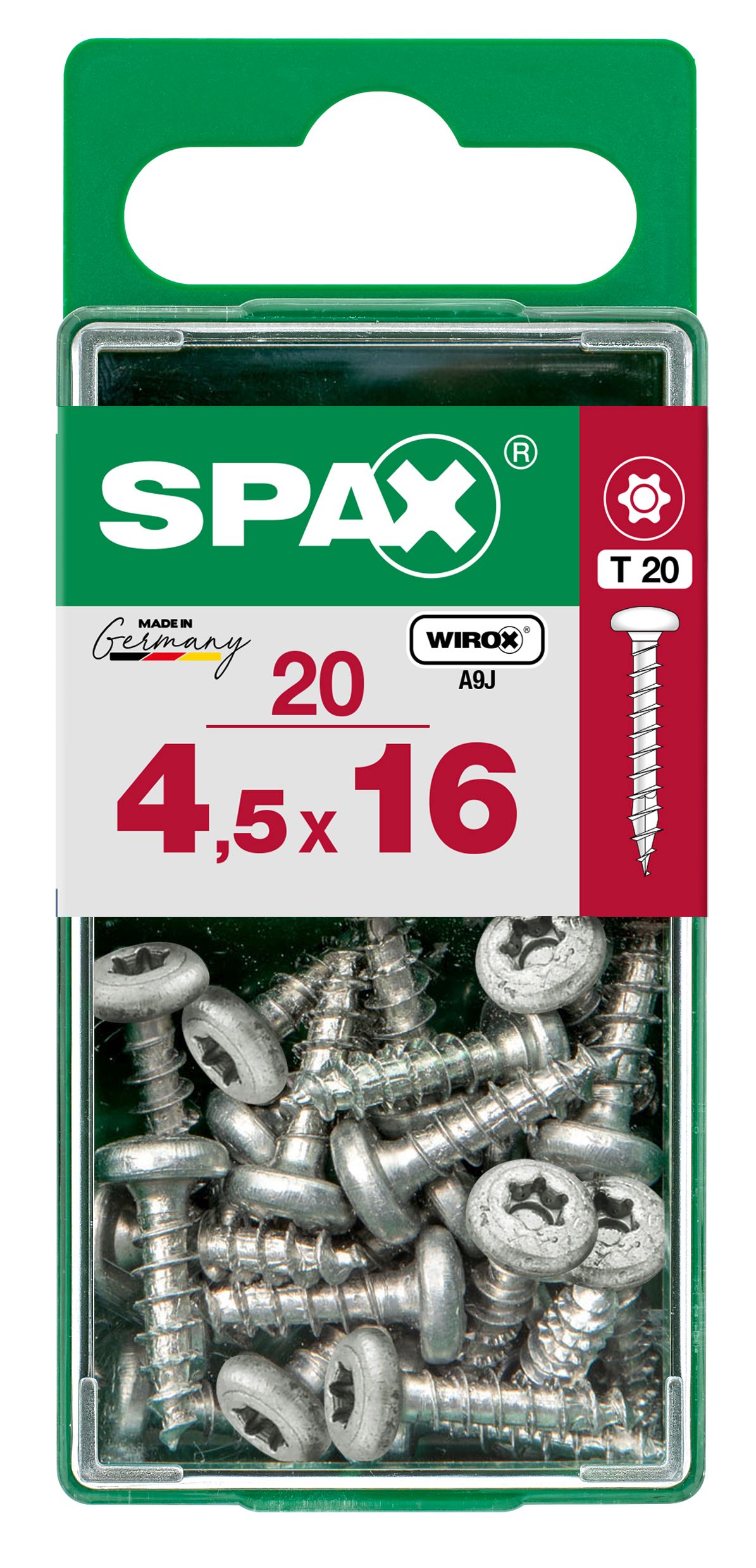 CABEZA REDONDA SPAX T20 WIROX S 20 UD.