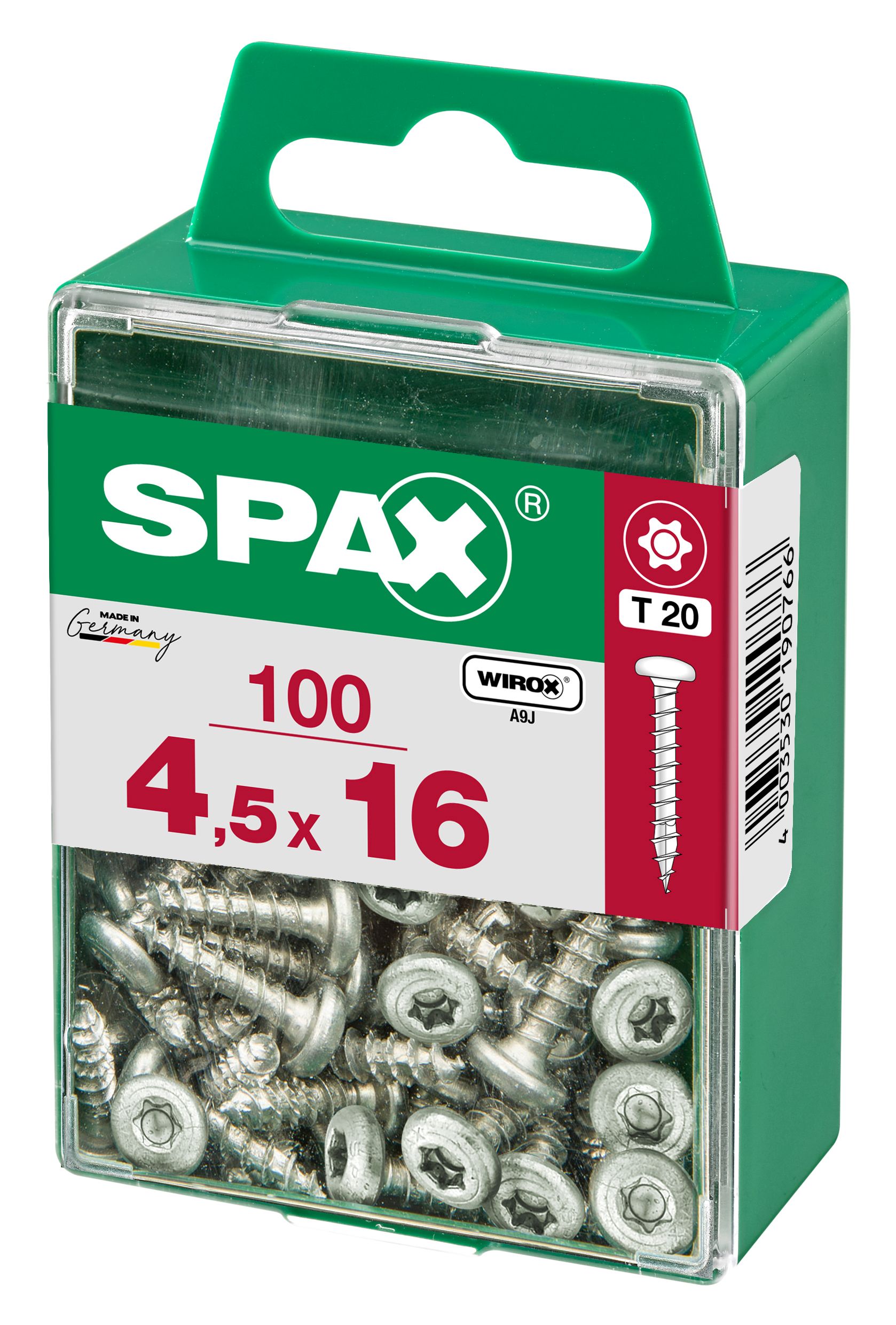 CABEZA REDONDA SPAX T20 WIROX M 100 UD.