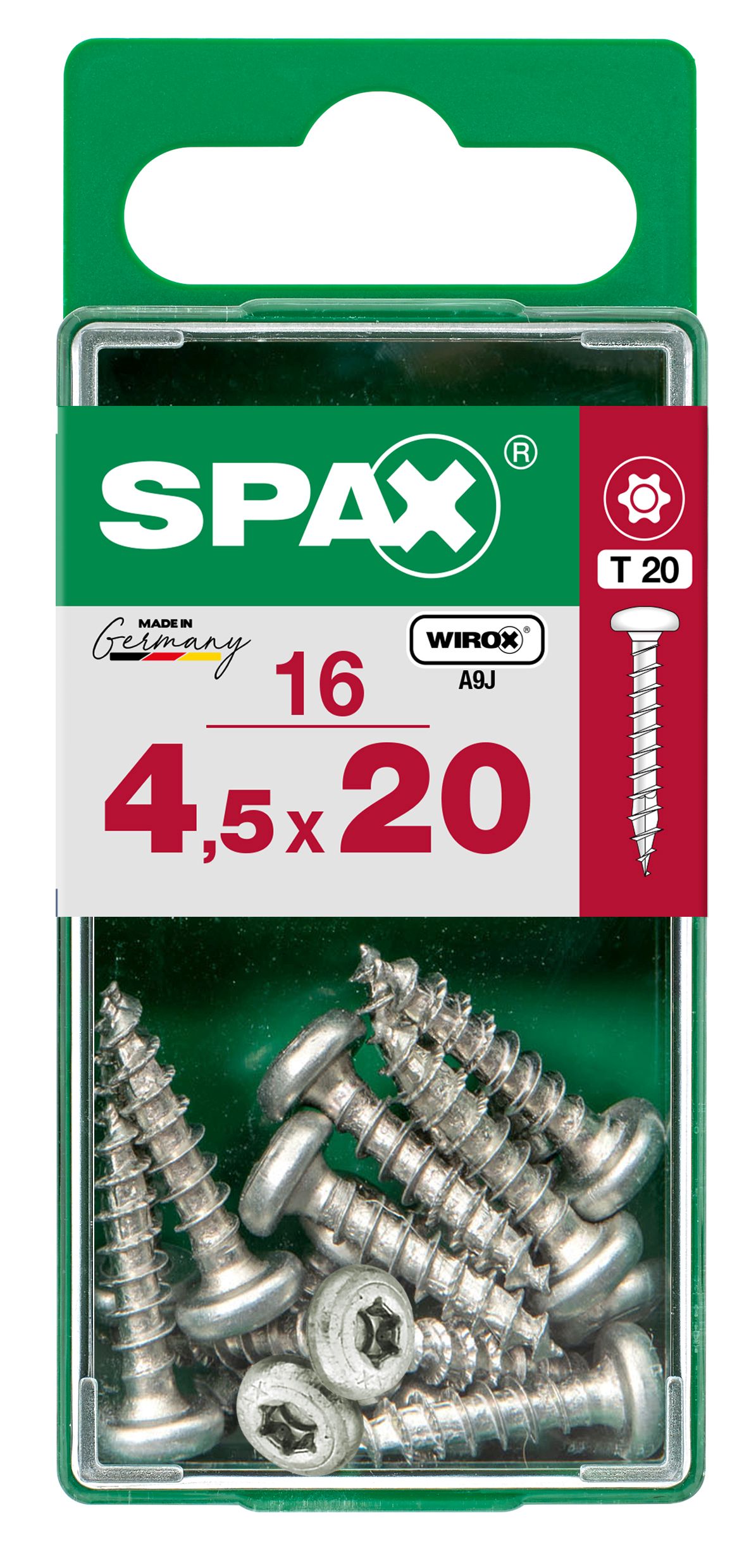 CABEZA REDONDA SPAX T20 WIROX S 16 UD.