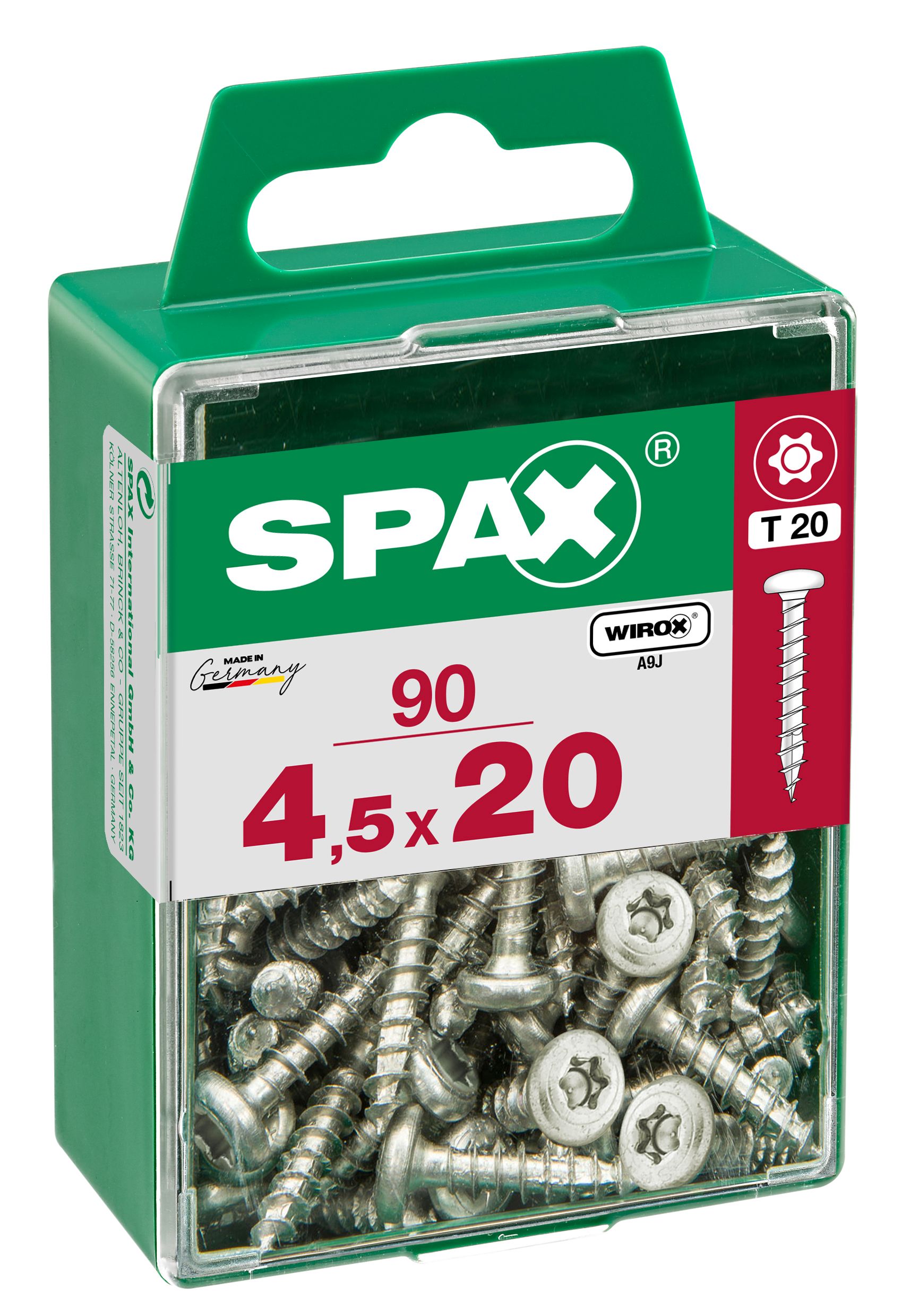 CABEZA REDONDA SPAX T20 WIROX M 90 UD.