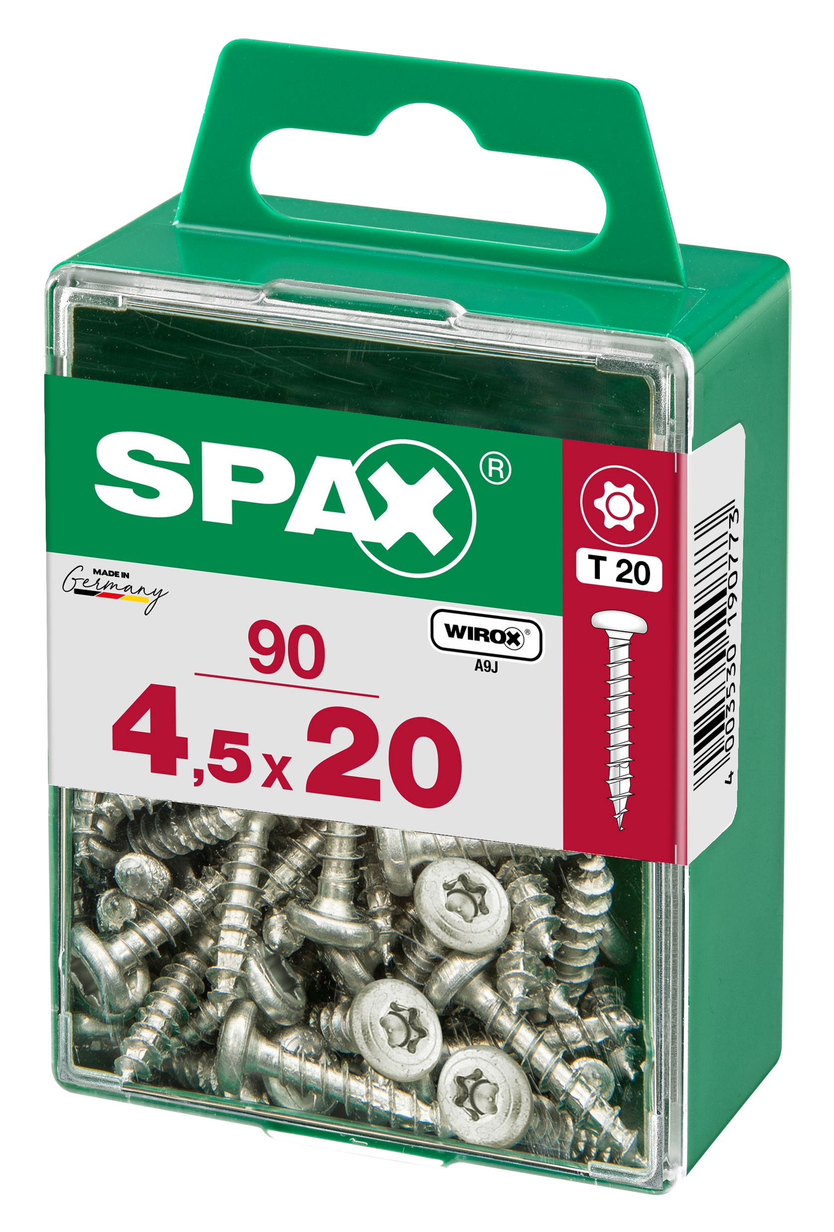 CABEZA REDONDA SPAX T20 WIROX M 90 UD.