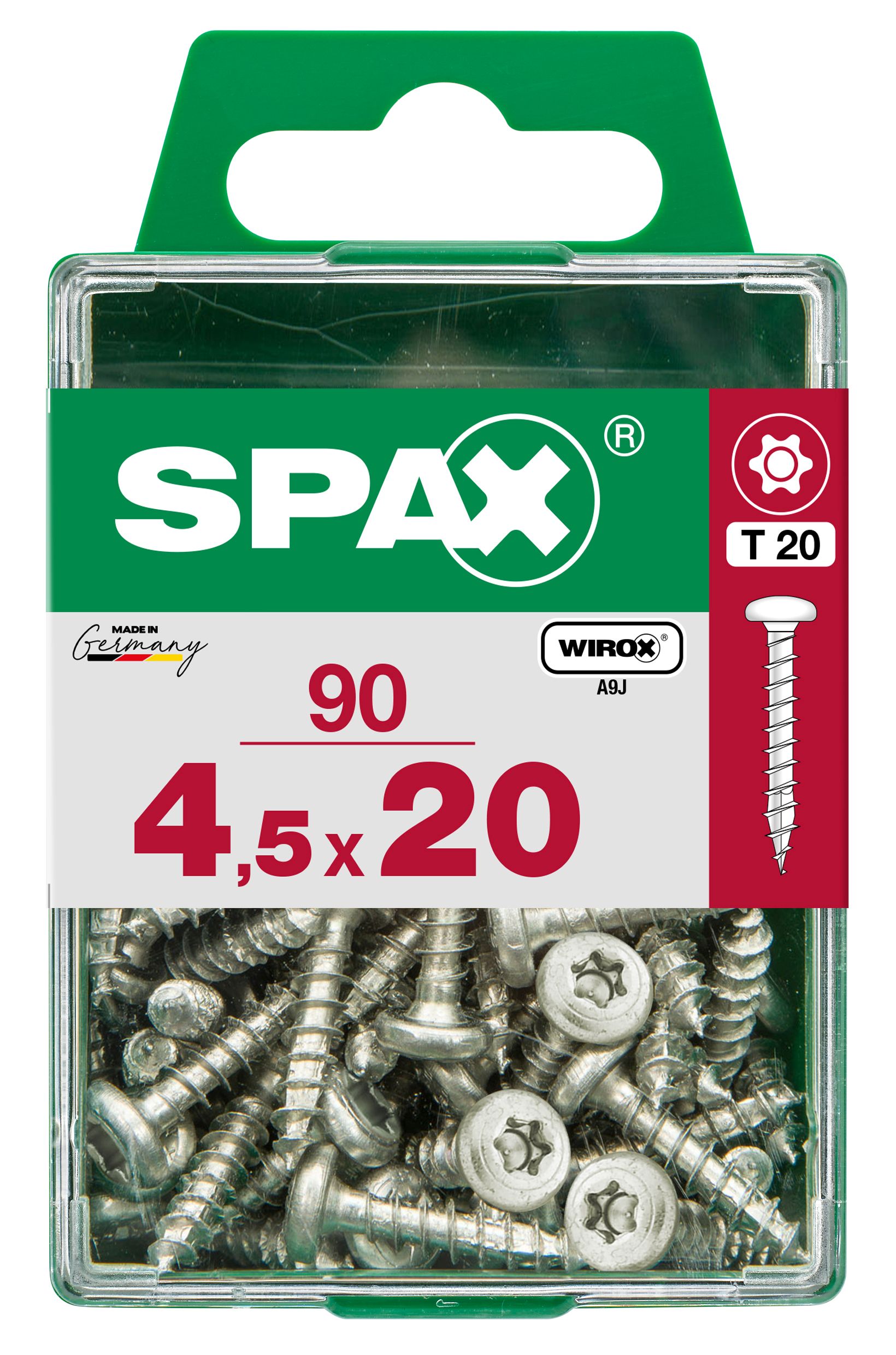 CABEZA REDONDA SPAX T20 WIROX M 90 UD.