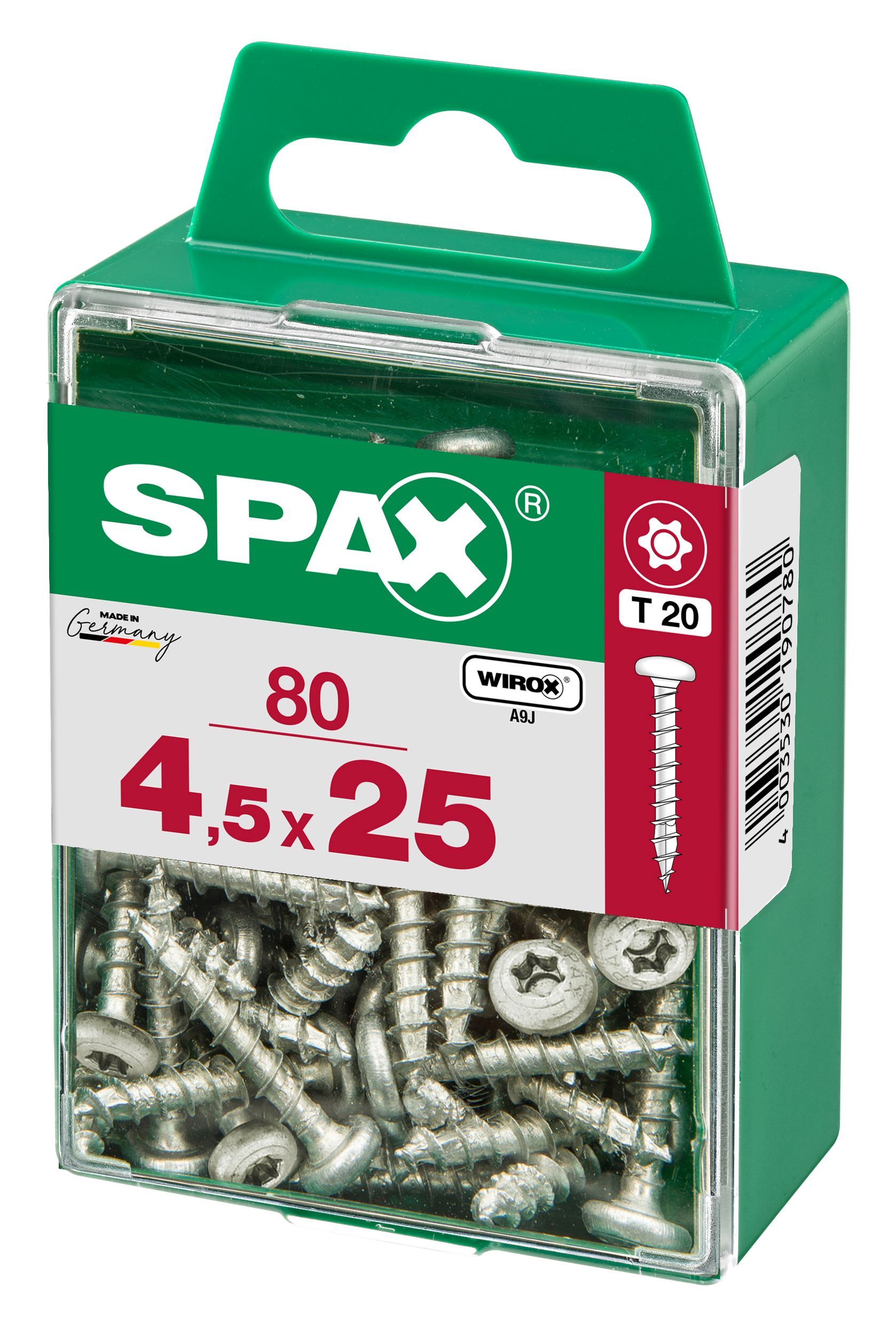 CABEZA REDONDA SPAX T20 WIROX M 80 UD.