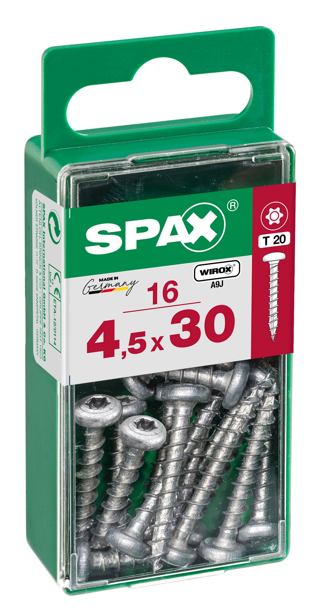 CABEZA REDONDA SPAX T20 WIROX S 16 UD.