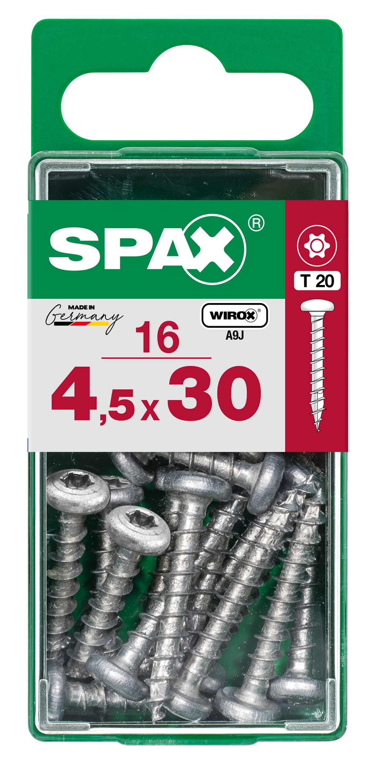 CABEZA REDONDA SPAX T20 WIROX S 16 UD.