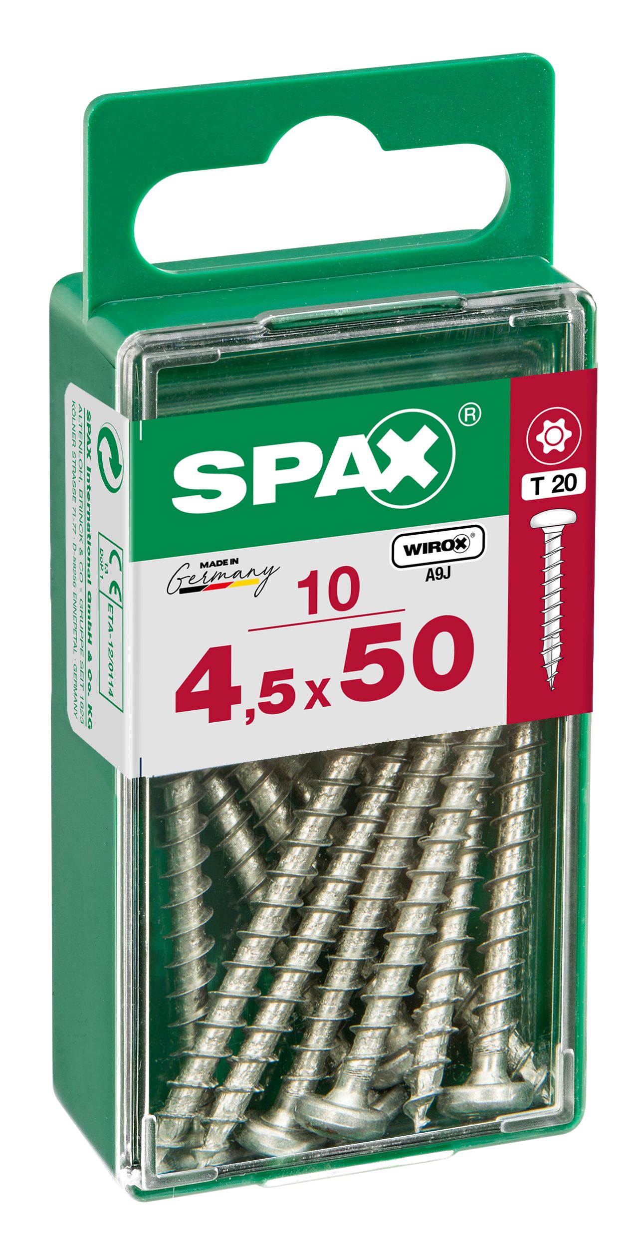 CABEZA REDONDA SPAX T20 WIROX S 10 UD.