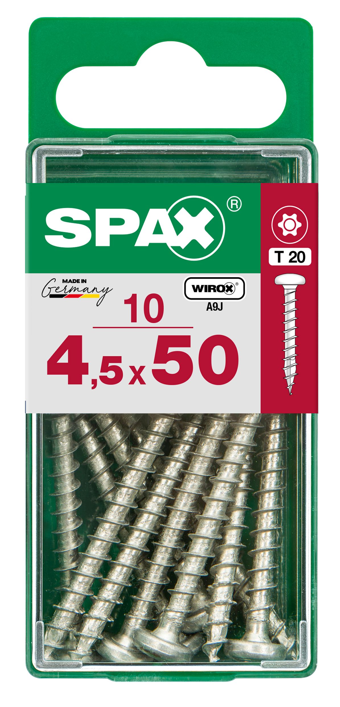 CABEZA REDONDA SPAX T20 WIROX S 10 UD.