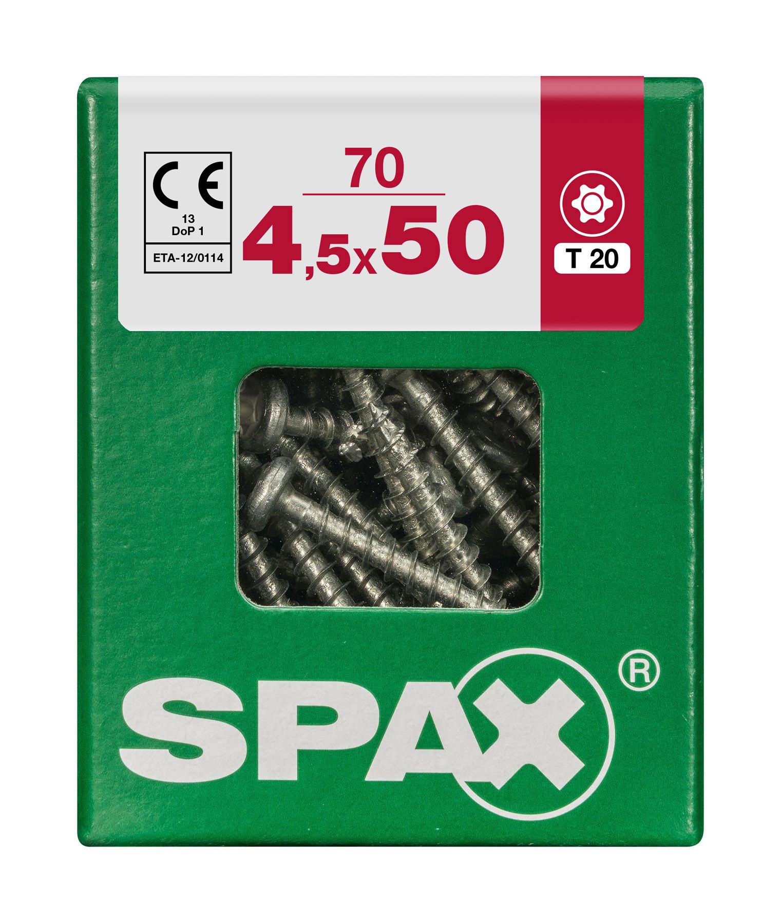 CABEZA REDONDA SPAX T20 WIROX L 70 UD.