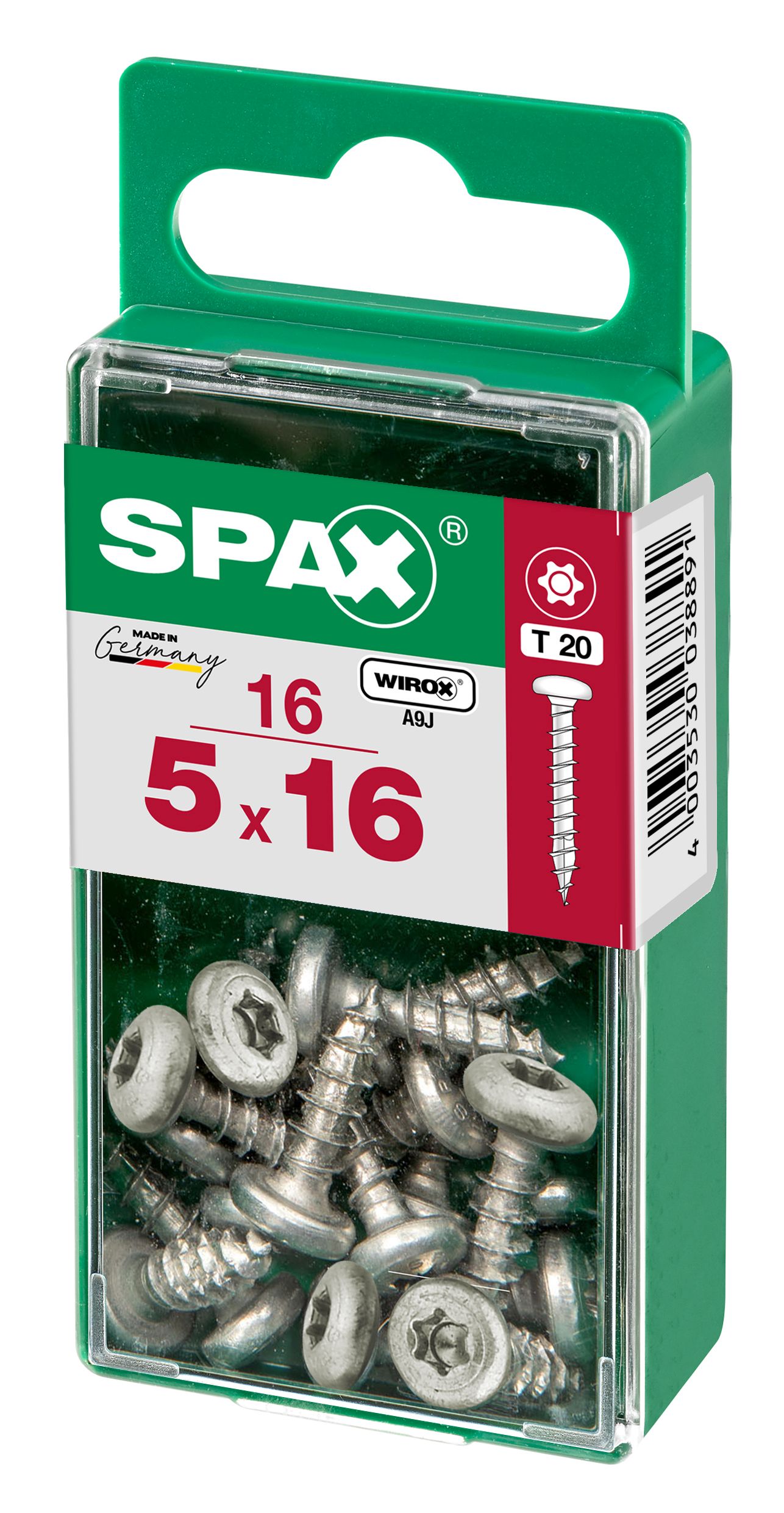 CABEZA REDONDA SPAX T20 WIROX S 16 UD.