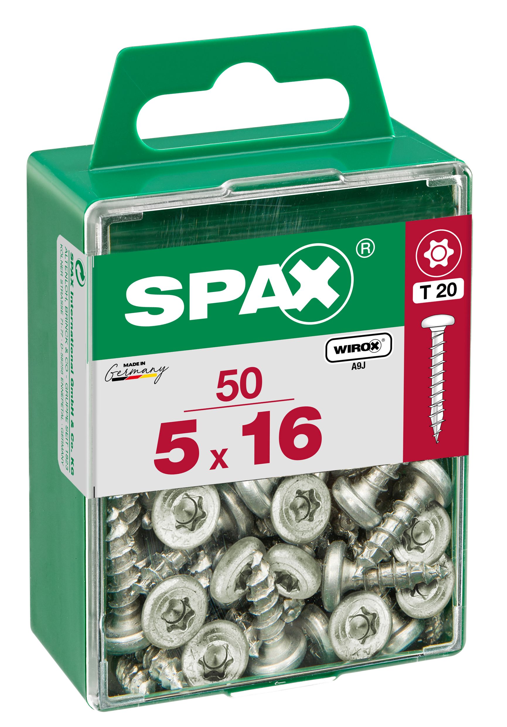 CABEZA REDONDA SPAX T20 WIROX M 50 UD.