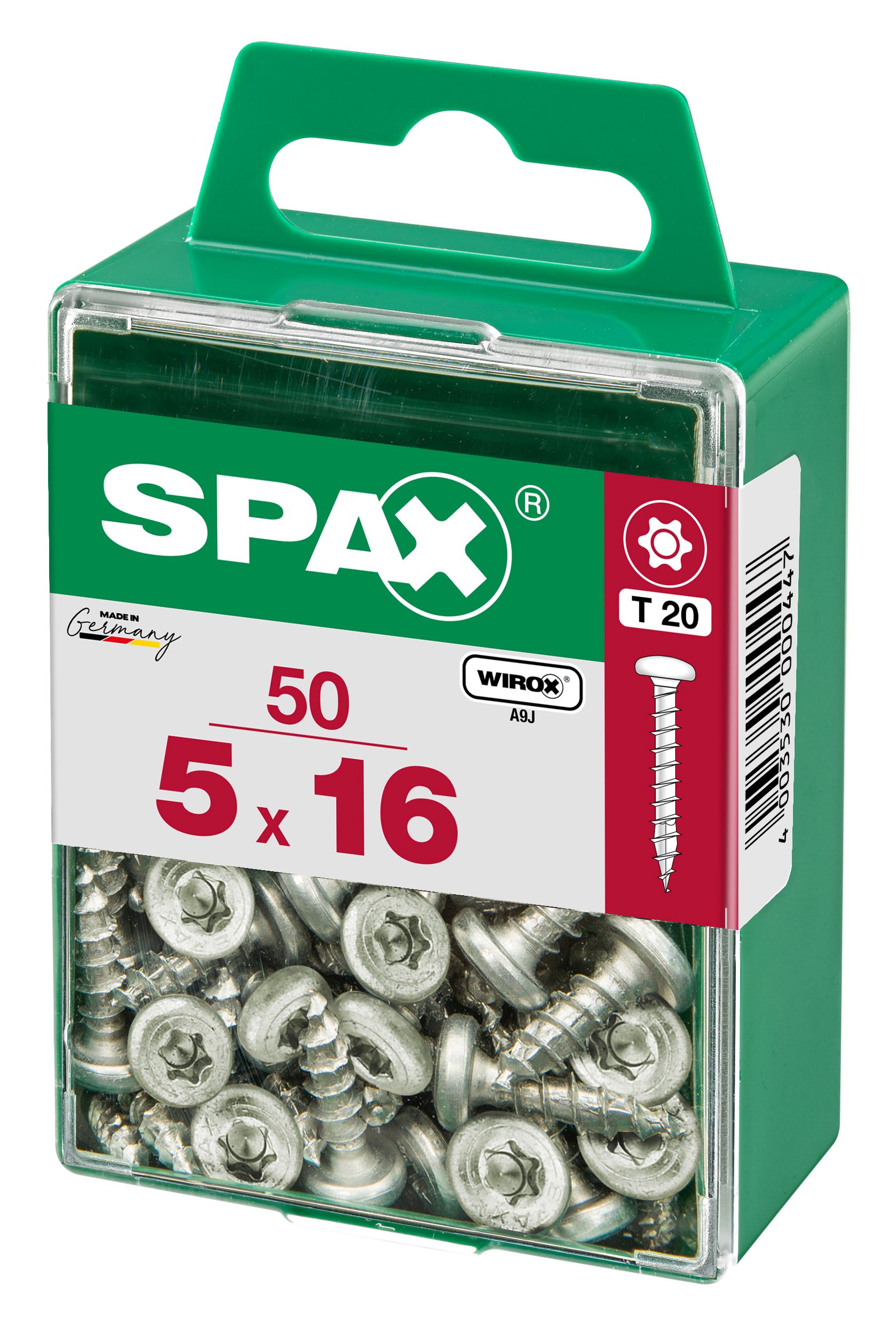 CABEZA REDONDA SPAX T20 WIROX M 50 UD.