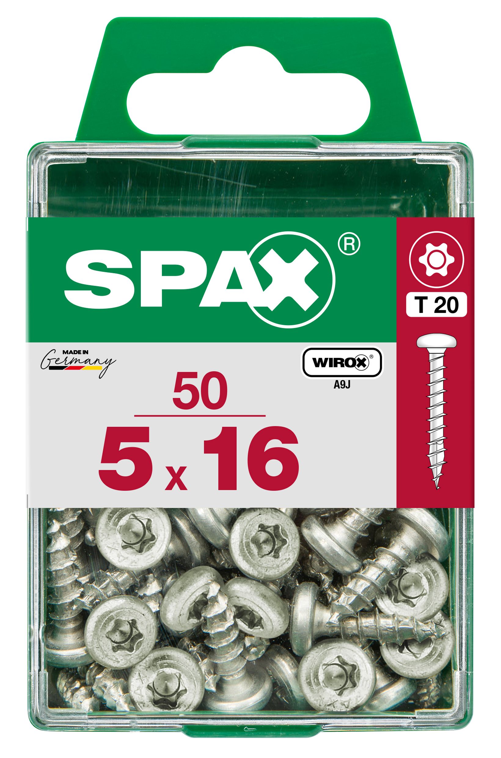 CABEZA REDONDA SPAX T20 WIROX M 50 UD.