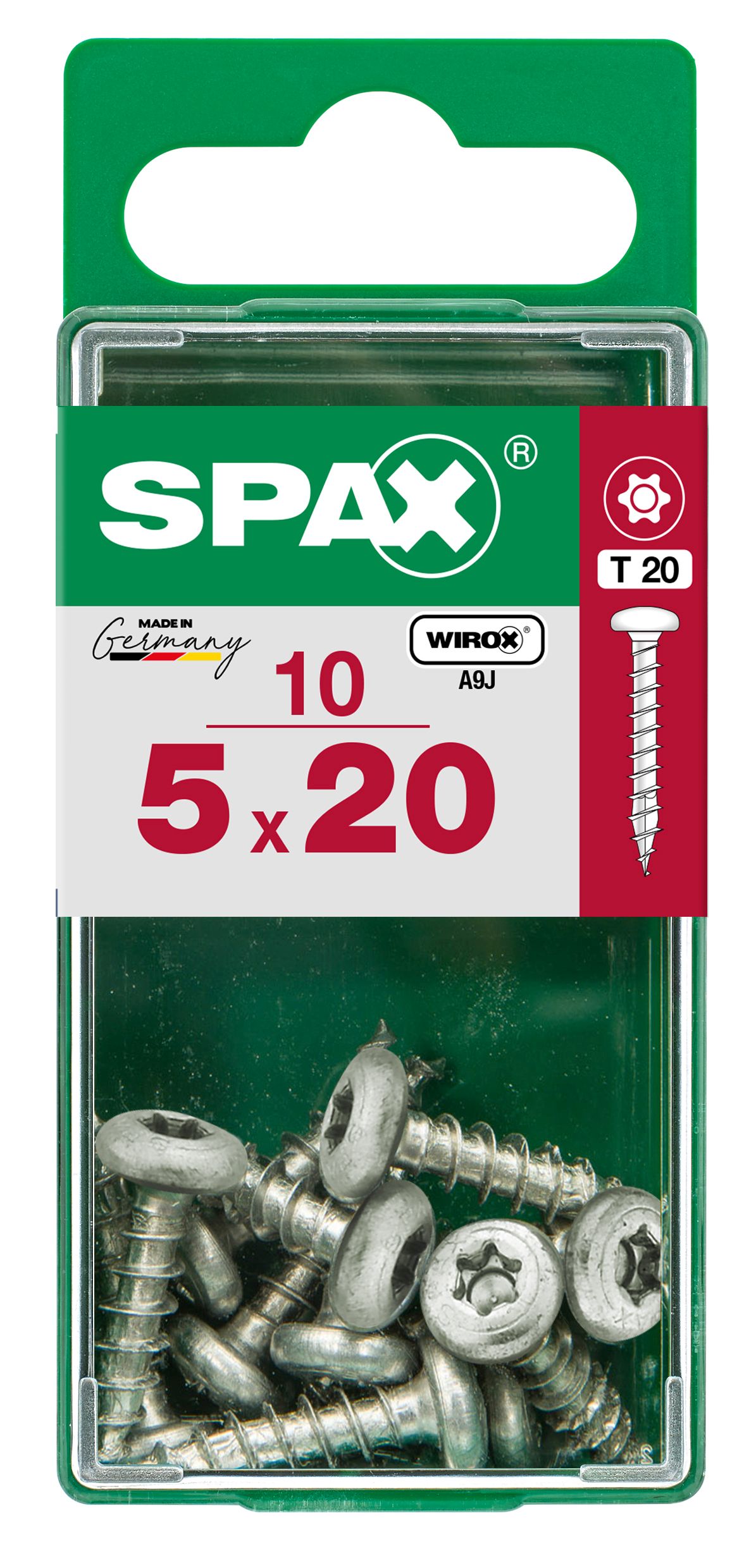 CABEZA REDONDA SPAX T20 WIROX S 10 UD.