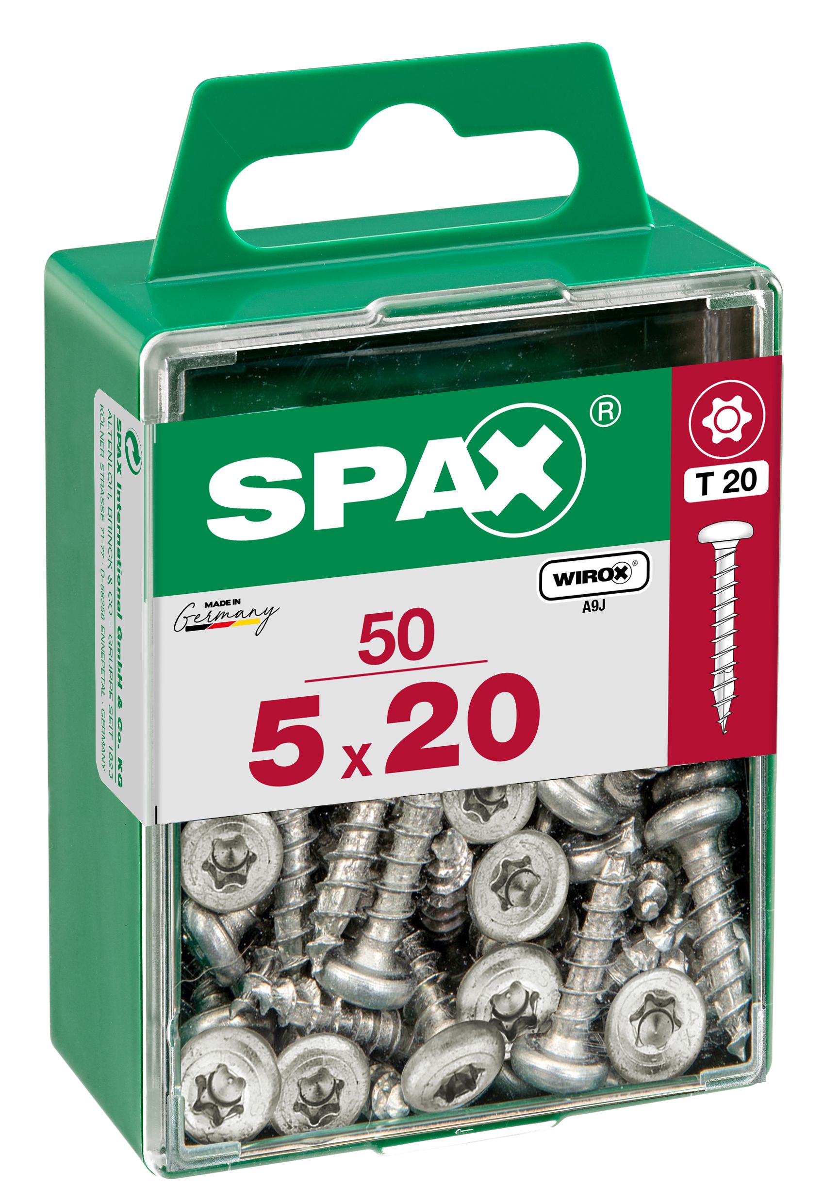 CABEZA REDONDA SPAX T20 WIROX M 50 UD.