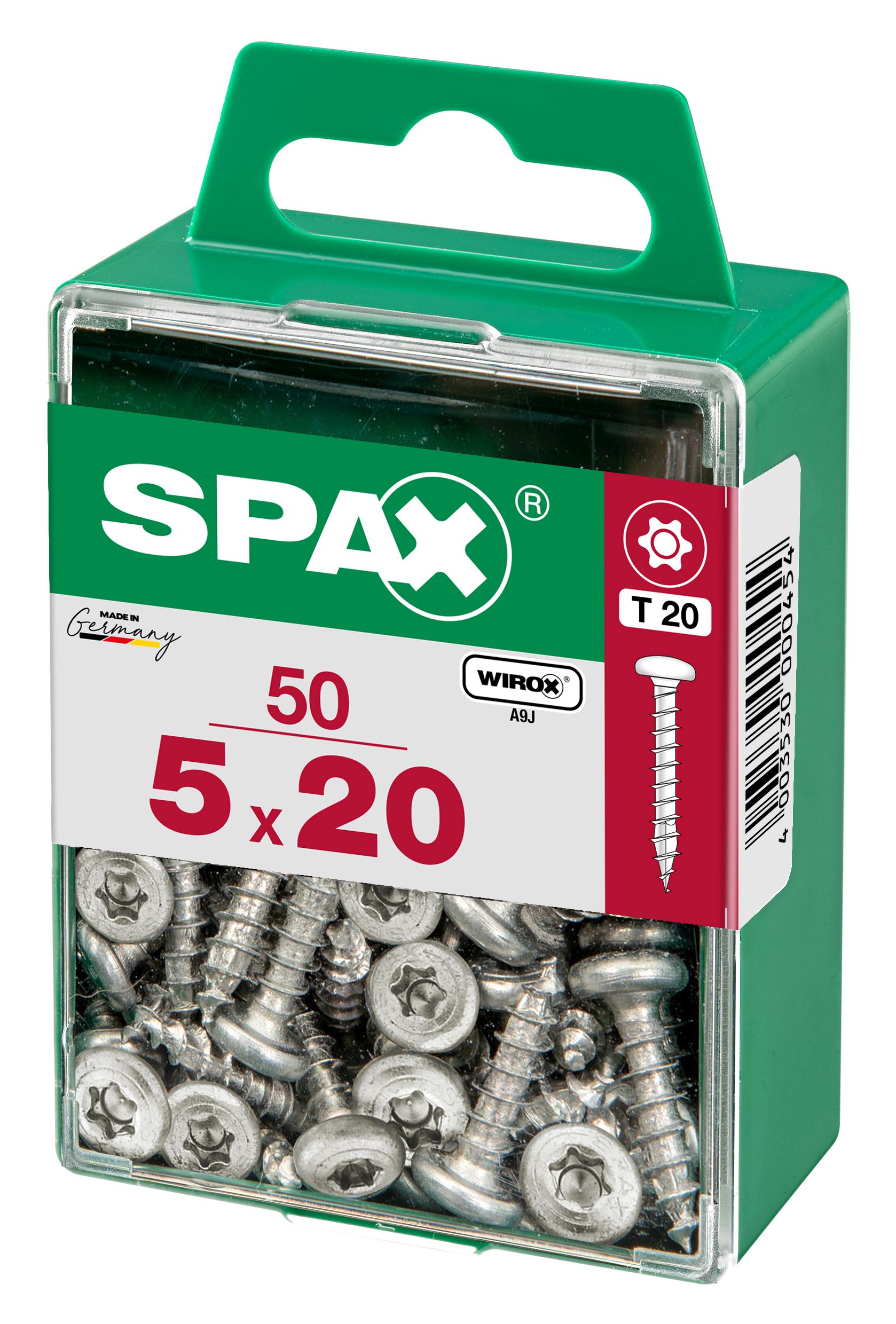 CABEZA REDONDA SPAX T20 WIROX M 50 UD.