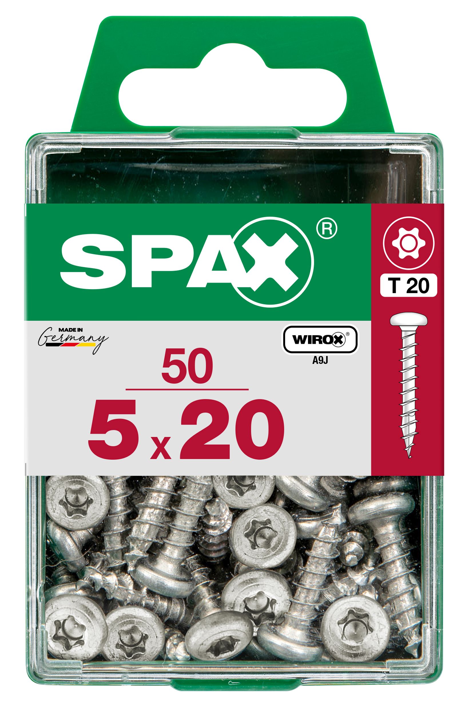 CABEZA REDONDA SPAX T20 WIROX M 50 UD.