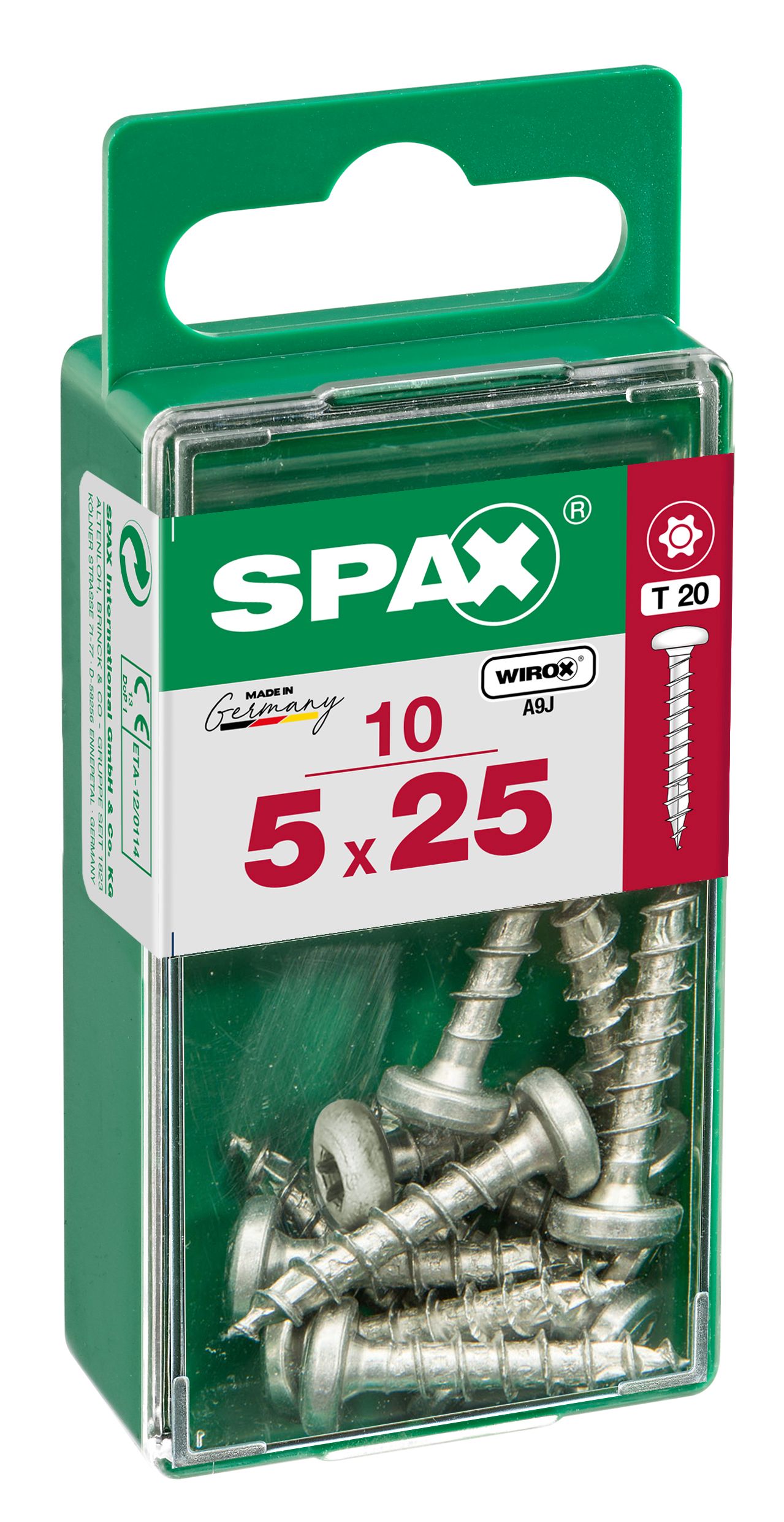 CABEZA REDONDA SPAX T20 WIROX S 10 UD.