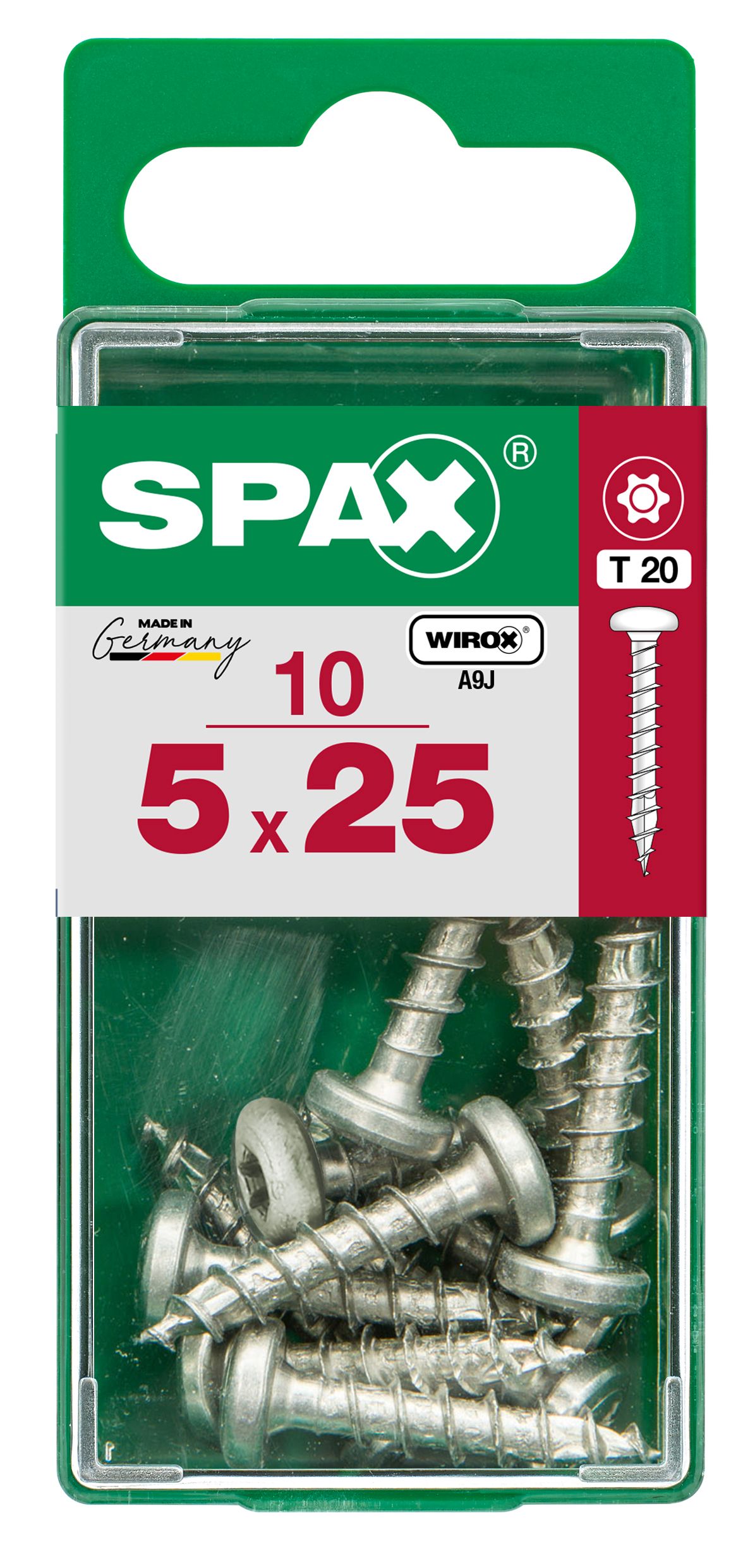 CABEZA REDONDA SPAX T20 WIROX S 10 UD.