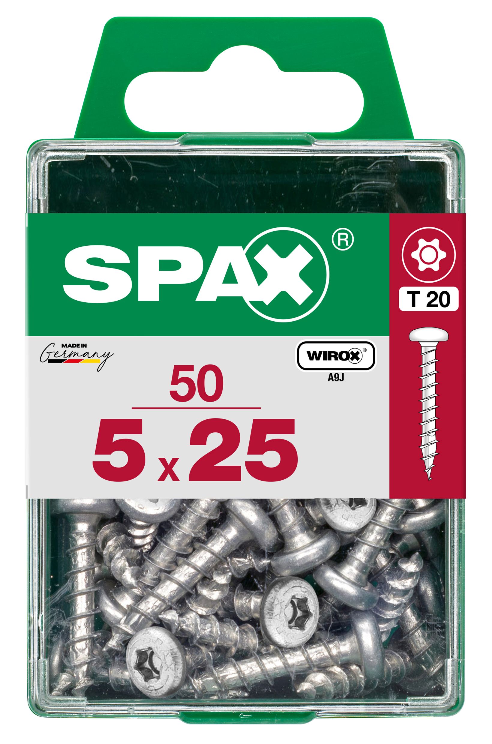 CABEZA REDONDA SPAX T20 WIROX M 50 UD.