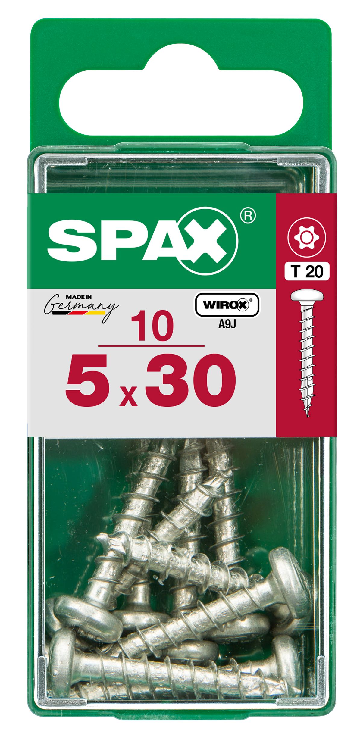 CABEZA REDONDA SPAX T20 WIROX S 10 UD.