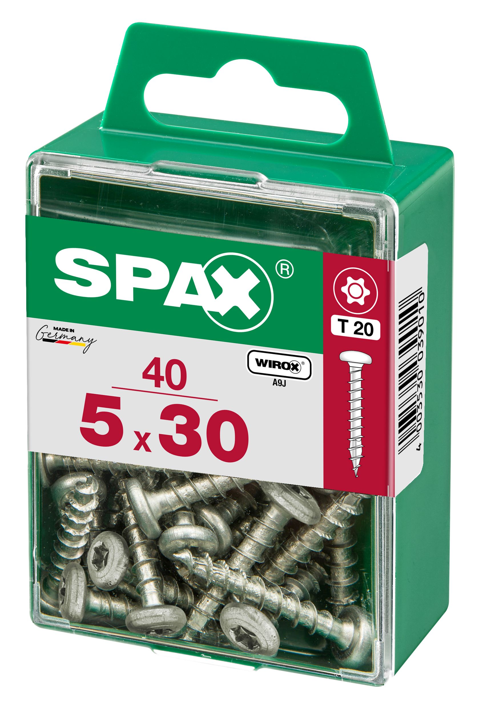 CABEZA REDONDA SPAX T20 WIROX M 40 UD.