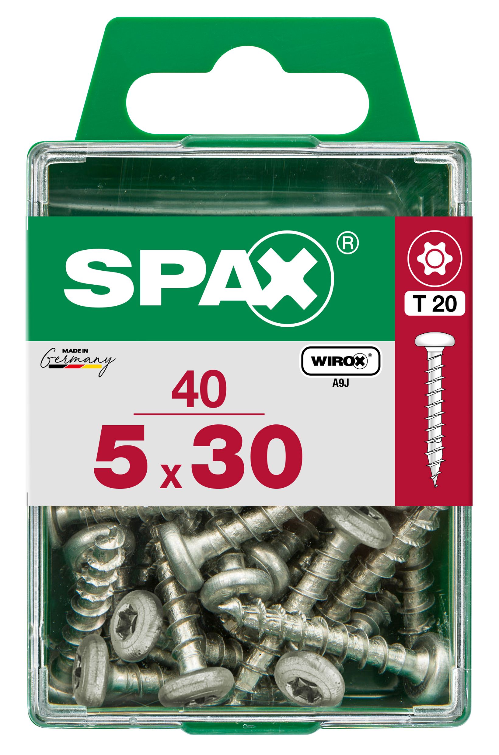CABEZA REDONDA SPAX T20 WIROX M 40 UD.