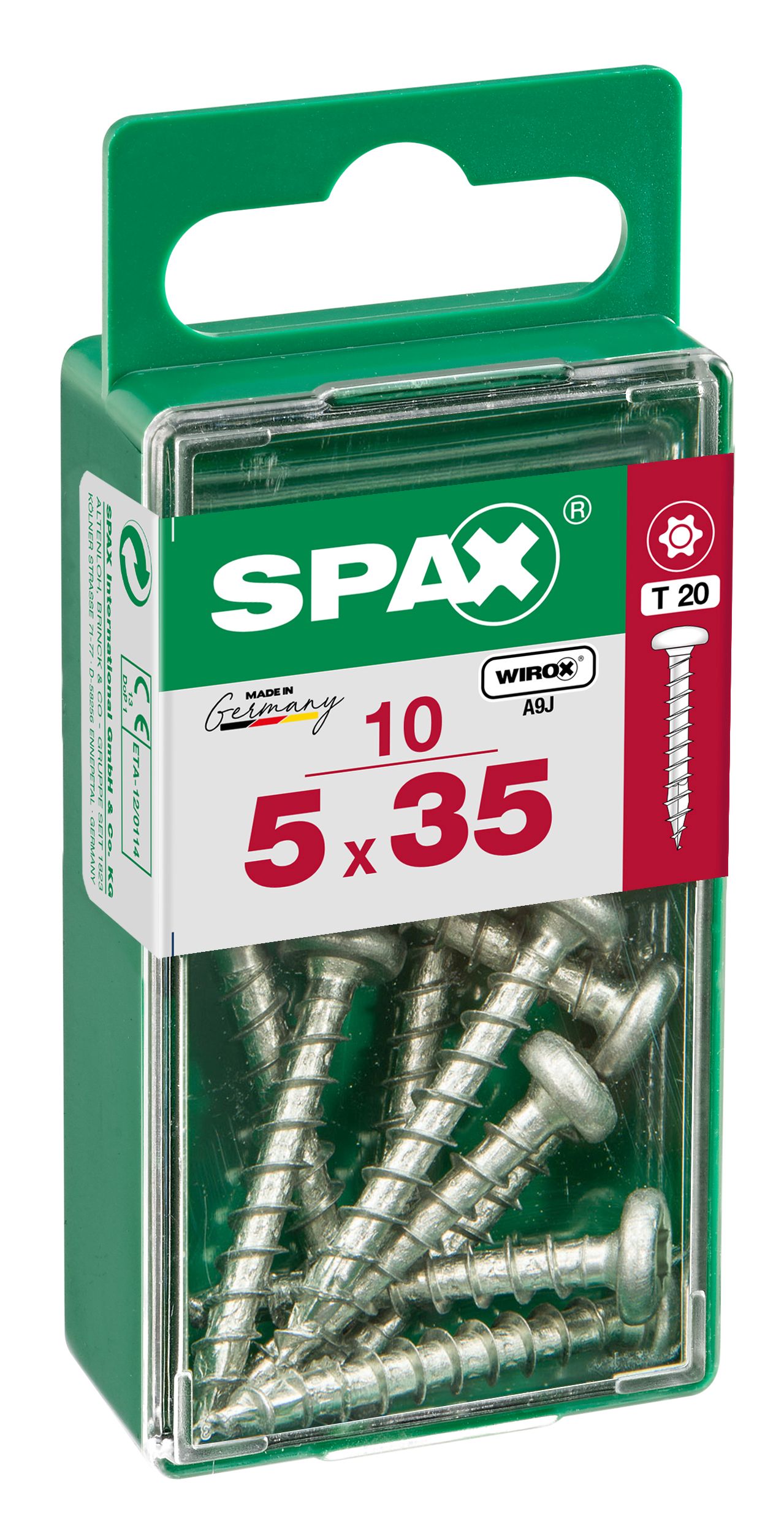 CABEZA REDONDA SPAX T20 WIROX S 10 UD.