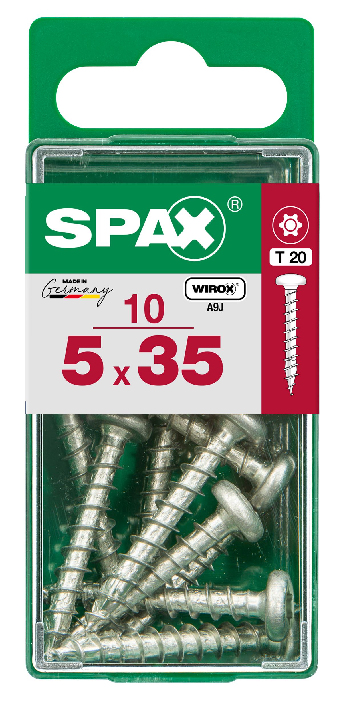 CABEZA REDONDA SPAX T20 WIROX S 10 UD.