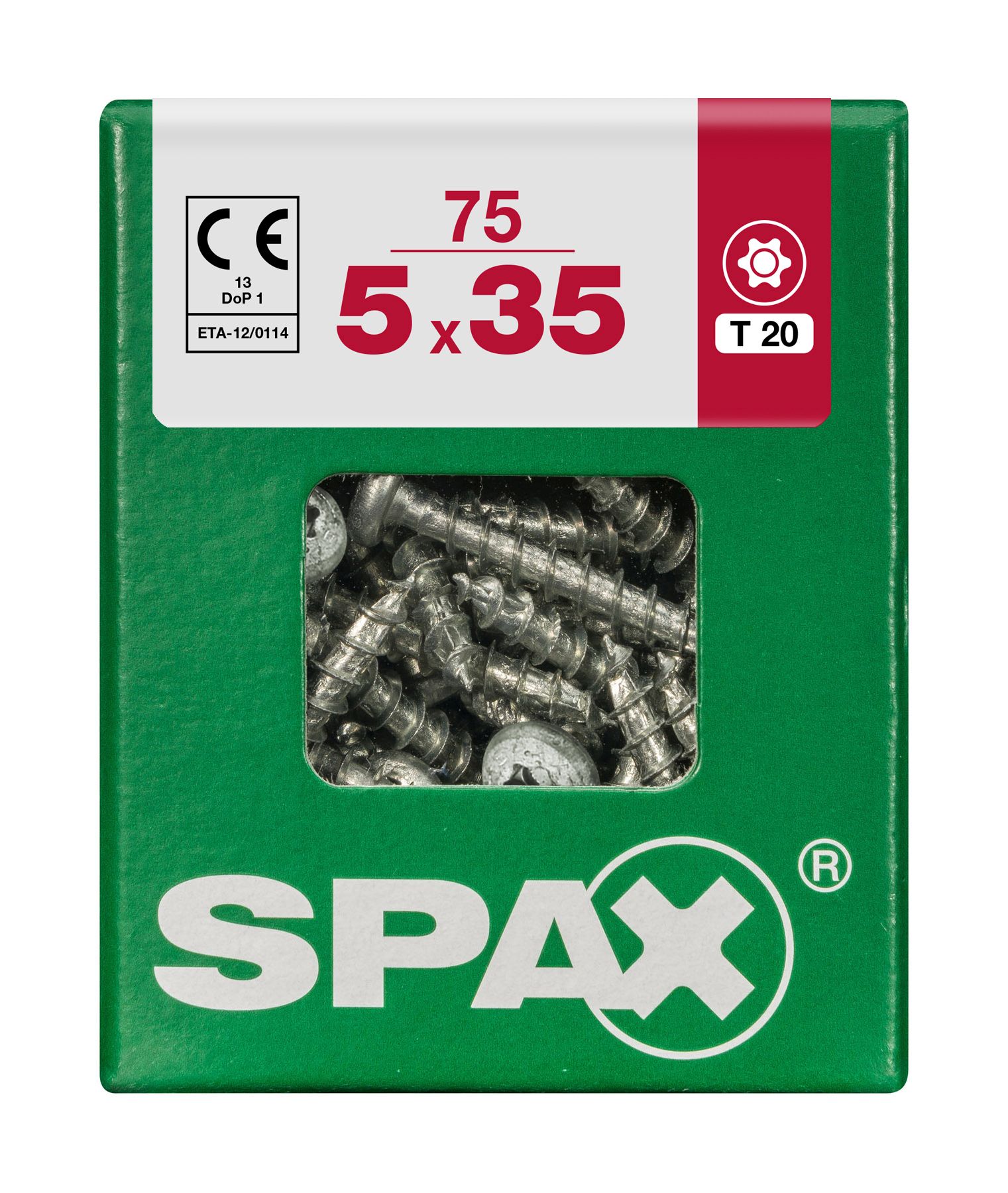 CABEZA REDONDA SPAX T20 WIROX L 75 UD.