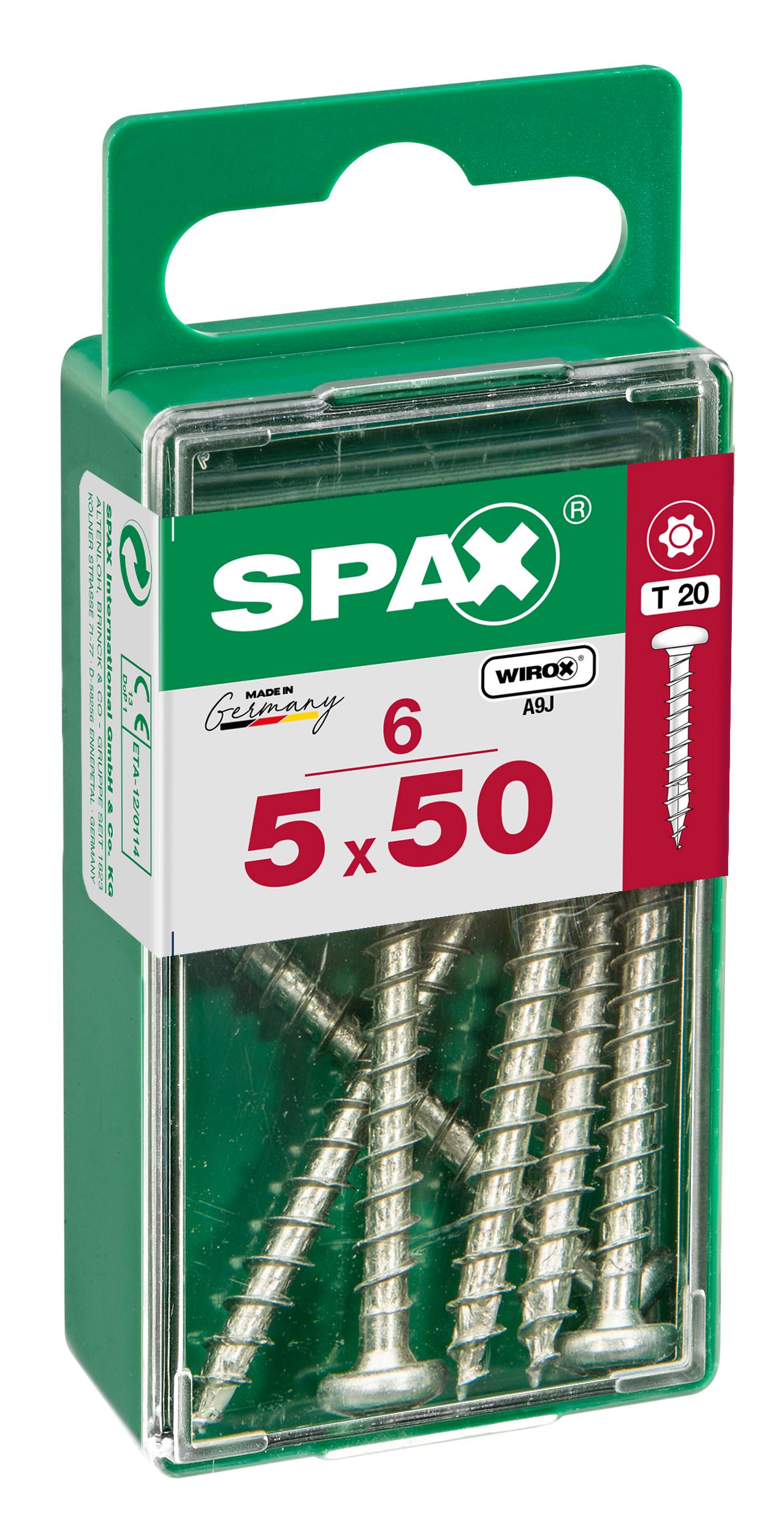 CABEZA REDONDA SPAX T20 WIROX S 6 UD.