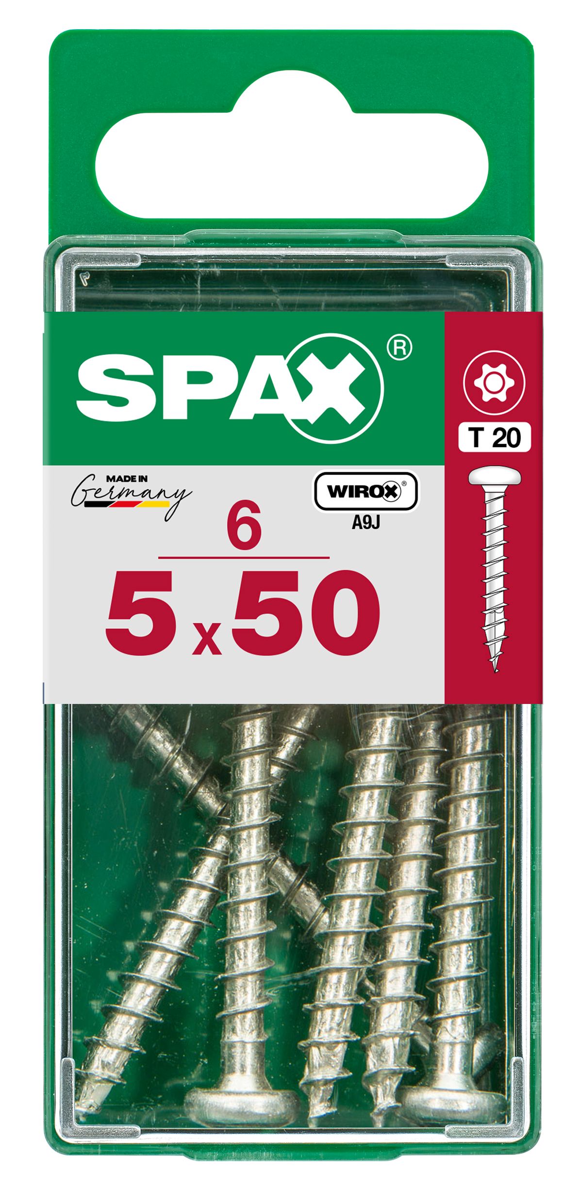 CABEZA REDONDA SPAX T20 WIROX S 6 UD.