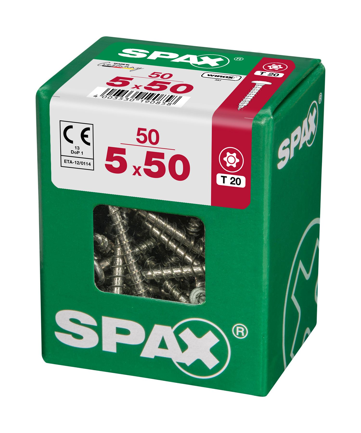 CABEZA REDONDA SPAX T20 WIROX L 50 UD.