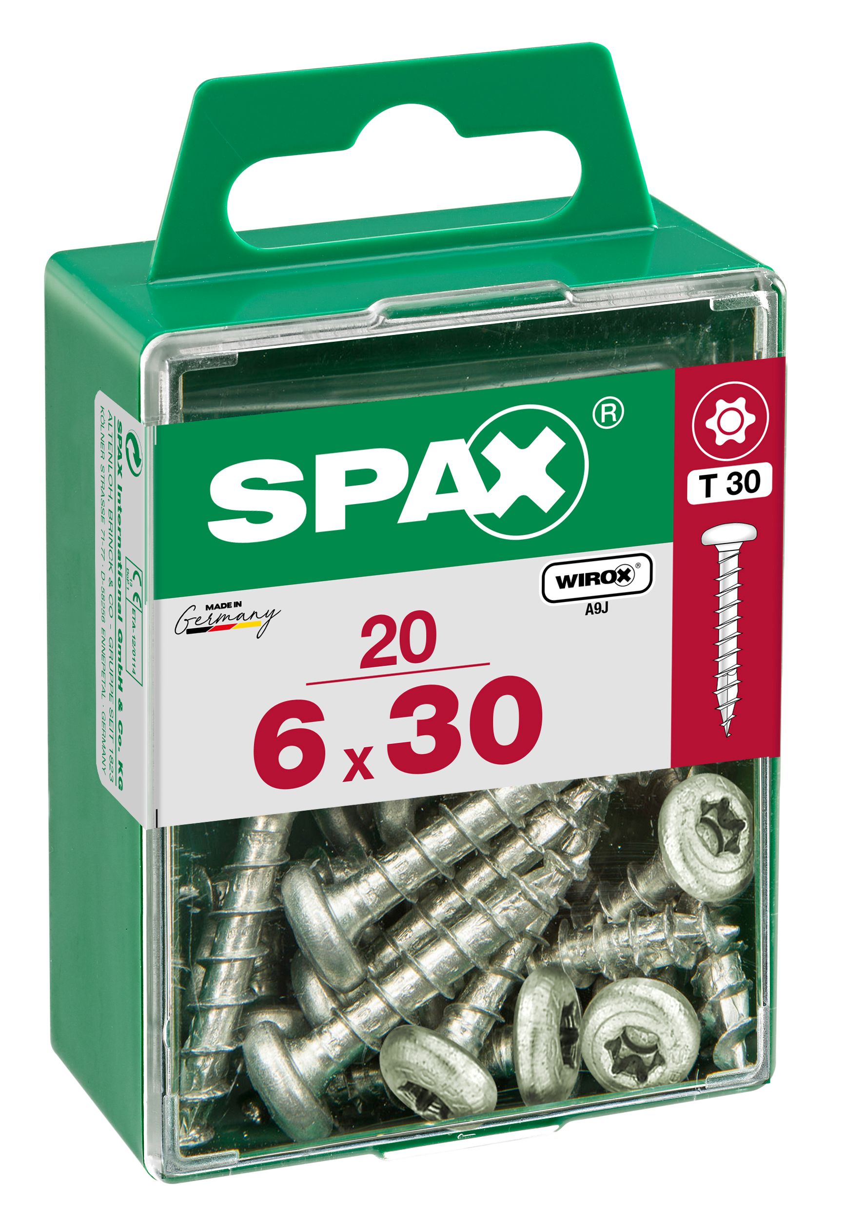 CABEZA REDONDA SPAX T30 WIROX M 20 UD.