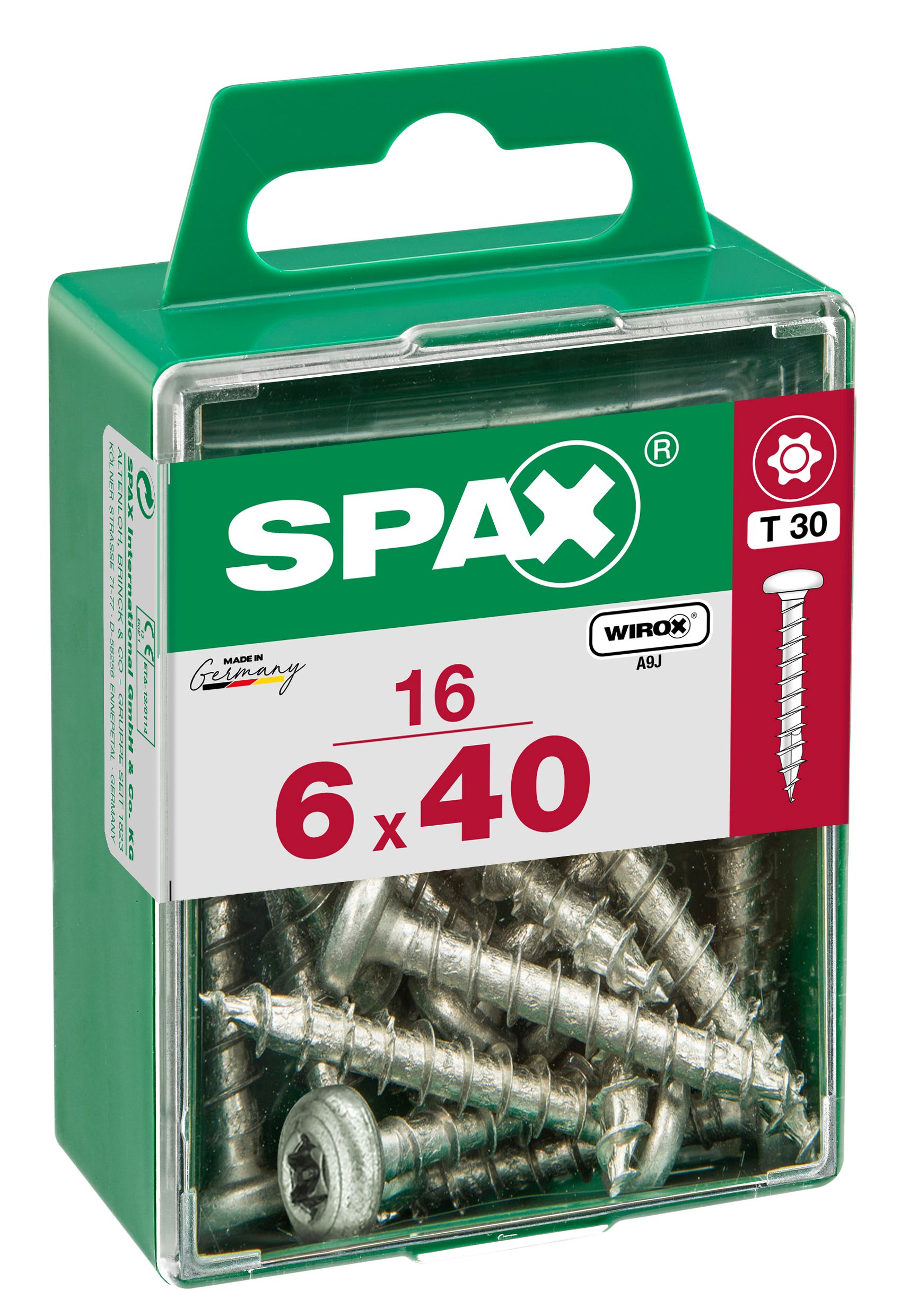 CABEZA REDONDA SPAX T30 WIROX M 16 UD.