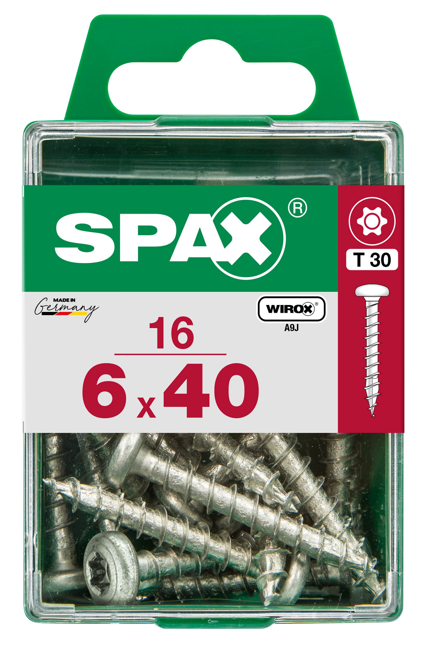 CABEZA REDONDA SPAX T30 WIROX M 16 UD.