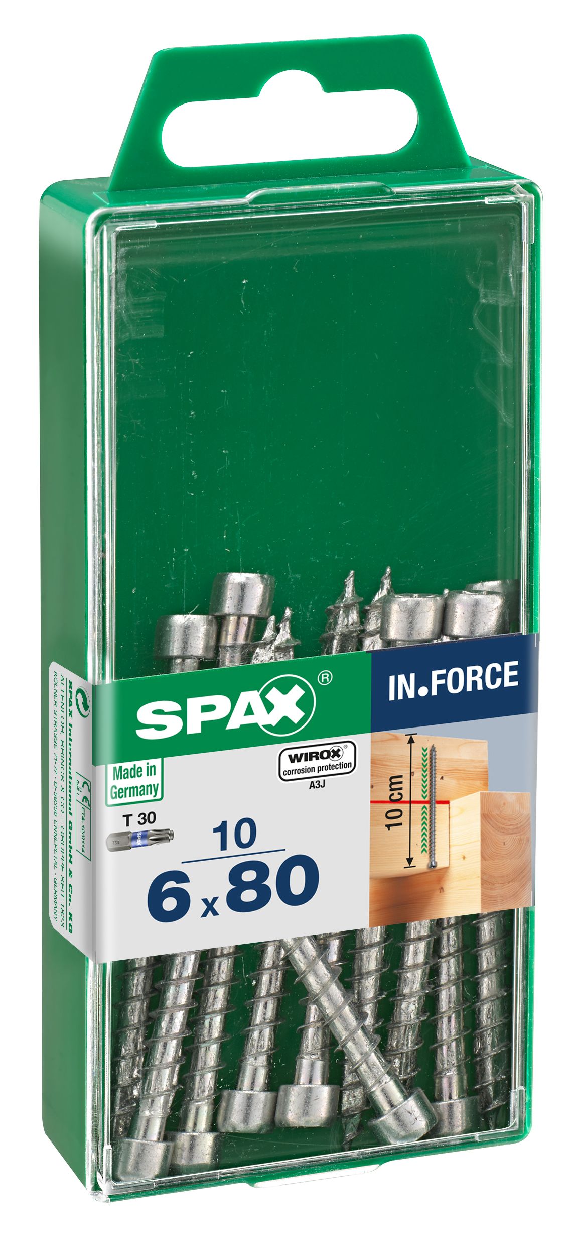 SPAX IN.FORCE T-STAR PLUS T30 WIROX M 10 UD.