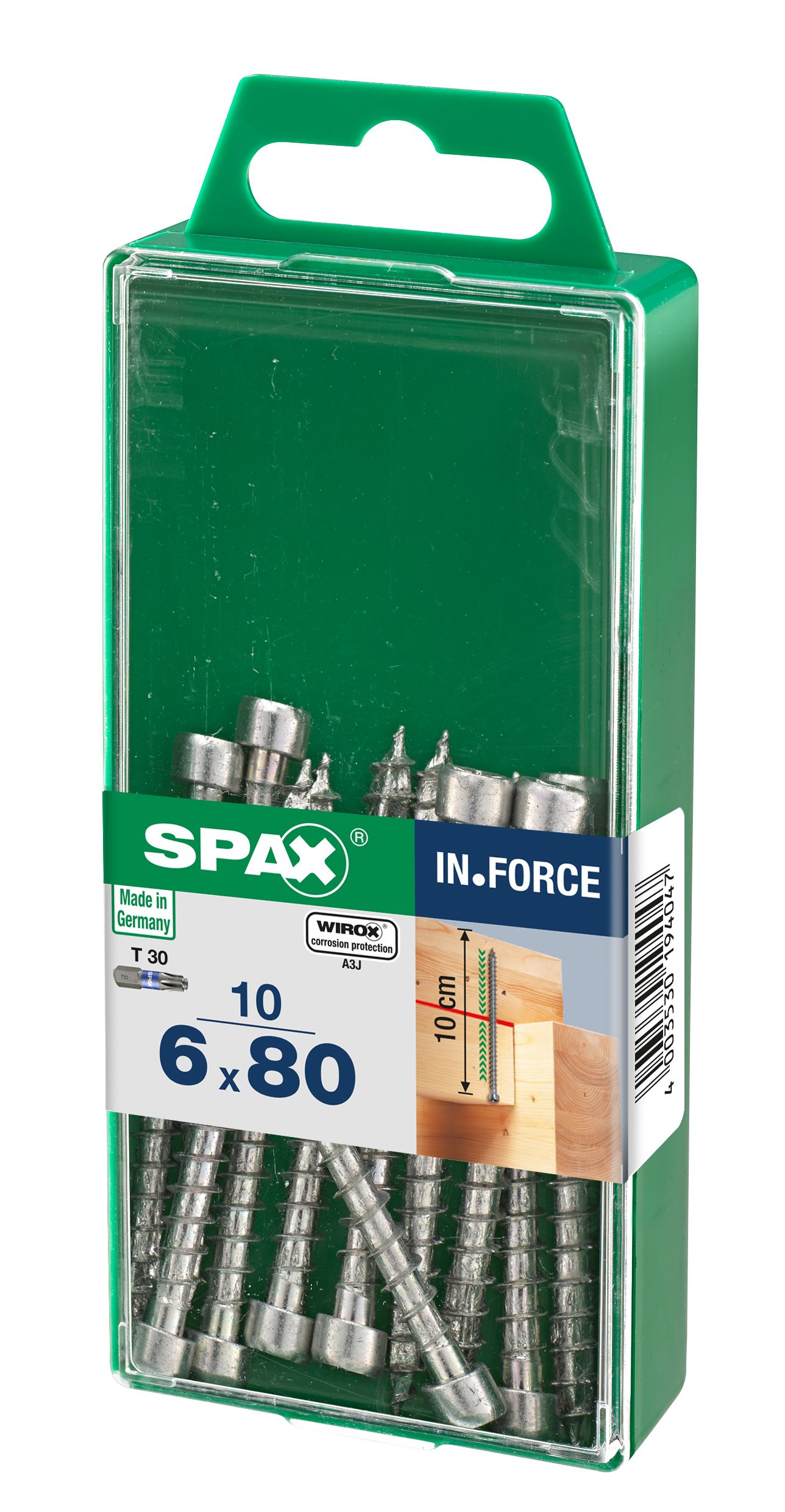 SPAX IN.FORCE T-STAR PLUS T30 WIROX M 10 UD.