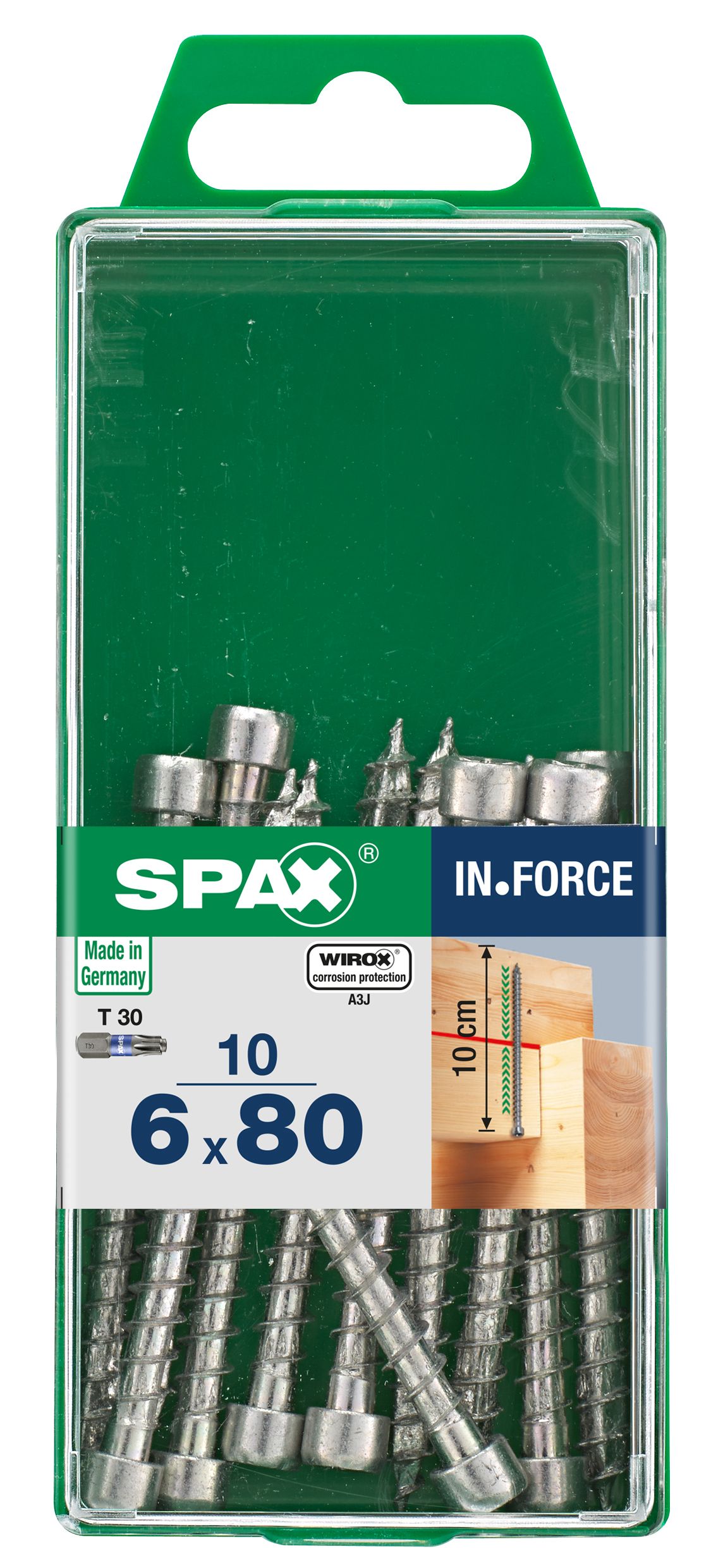 SPAX IN.FORCE T-STAR PLUS T30 WIROX M 10 UD.