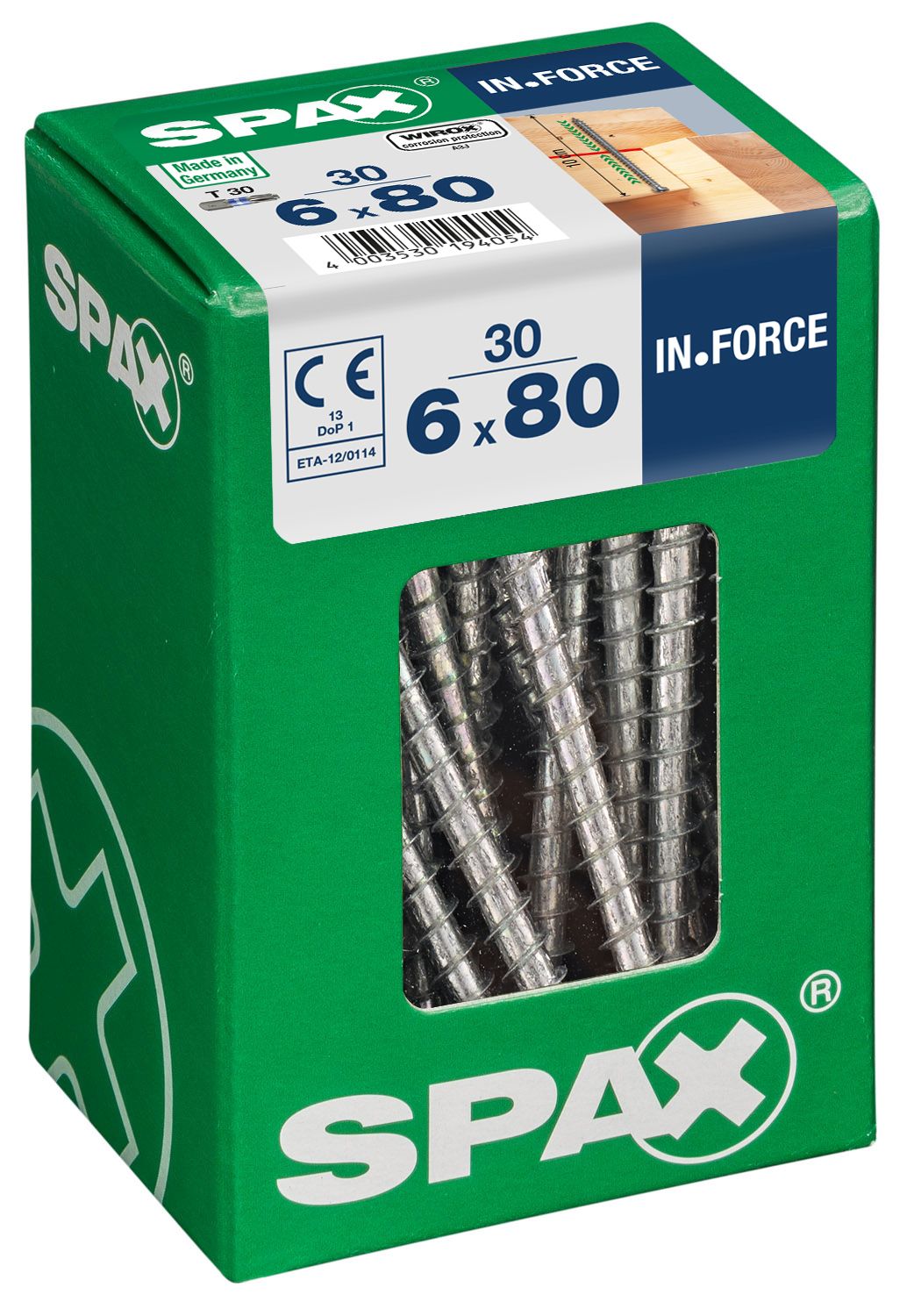SPAX IN.FORCE T-STAR PLUS T30 WIROX L 30 UD.