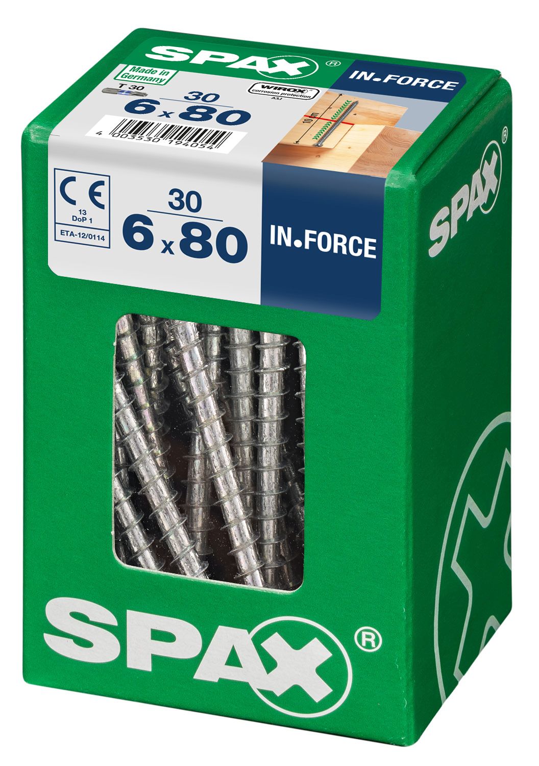 SPAX IN.FORCE T-STAR PLUS T30 WIROX L 30 UD.