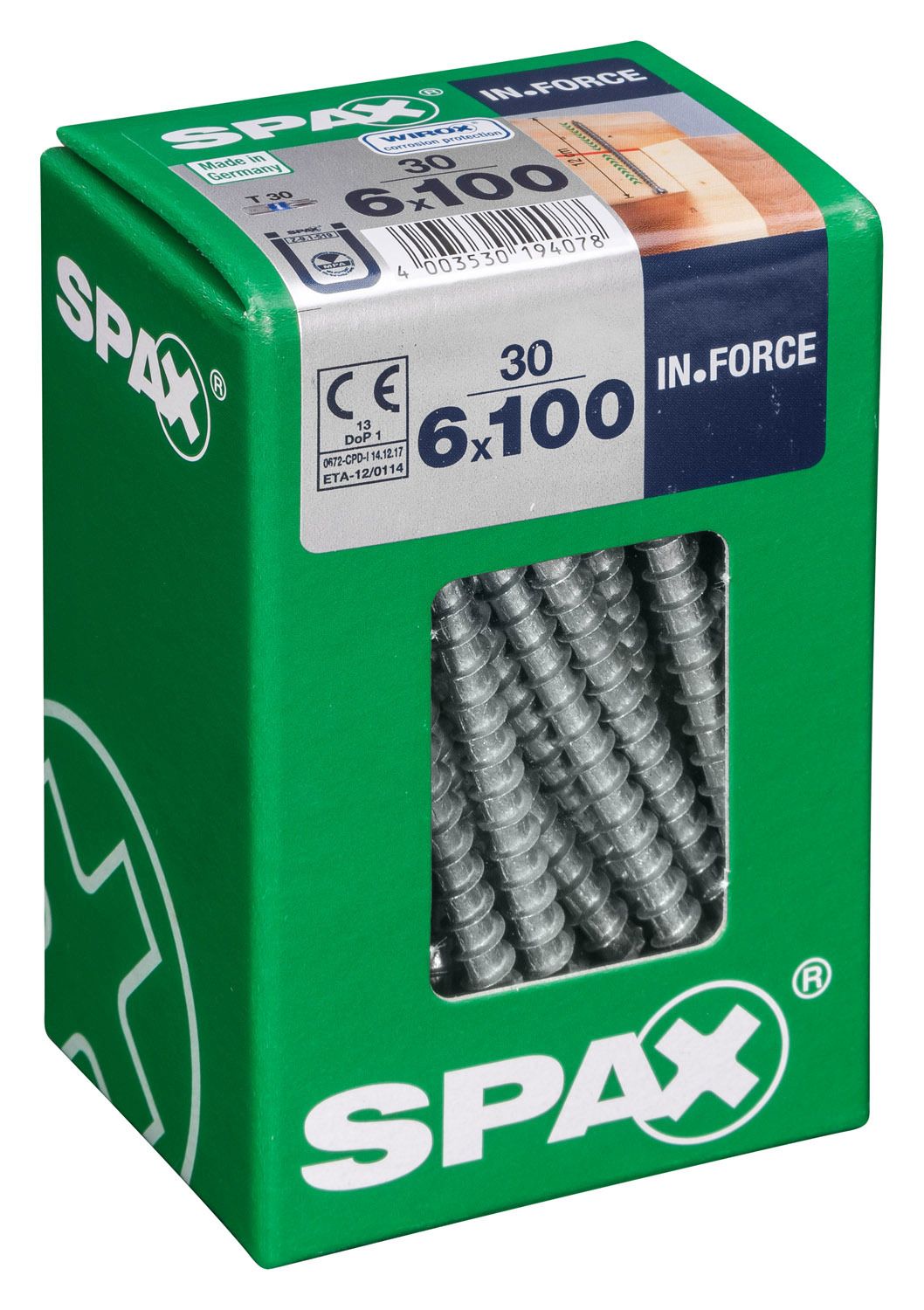 SPAX IN.FORCE T-STAR PLUS T30 WIROX L 30 UD.