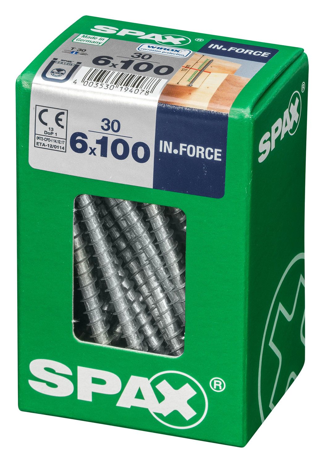 SPAX IN.FORCE T-STAR PLUS T30 WIROX L 30 UD.