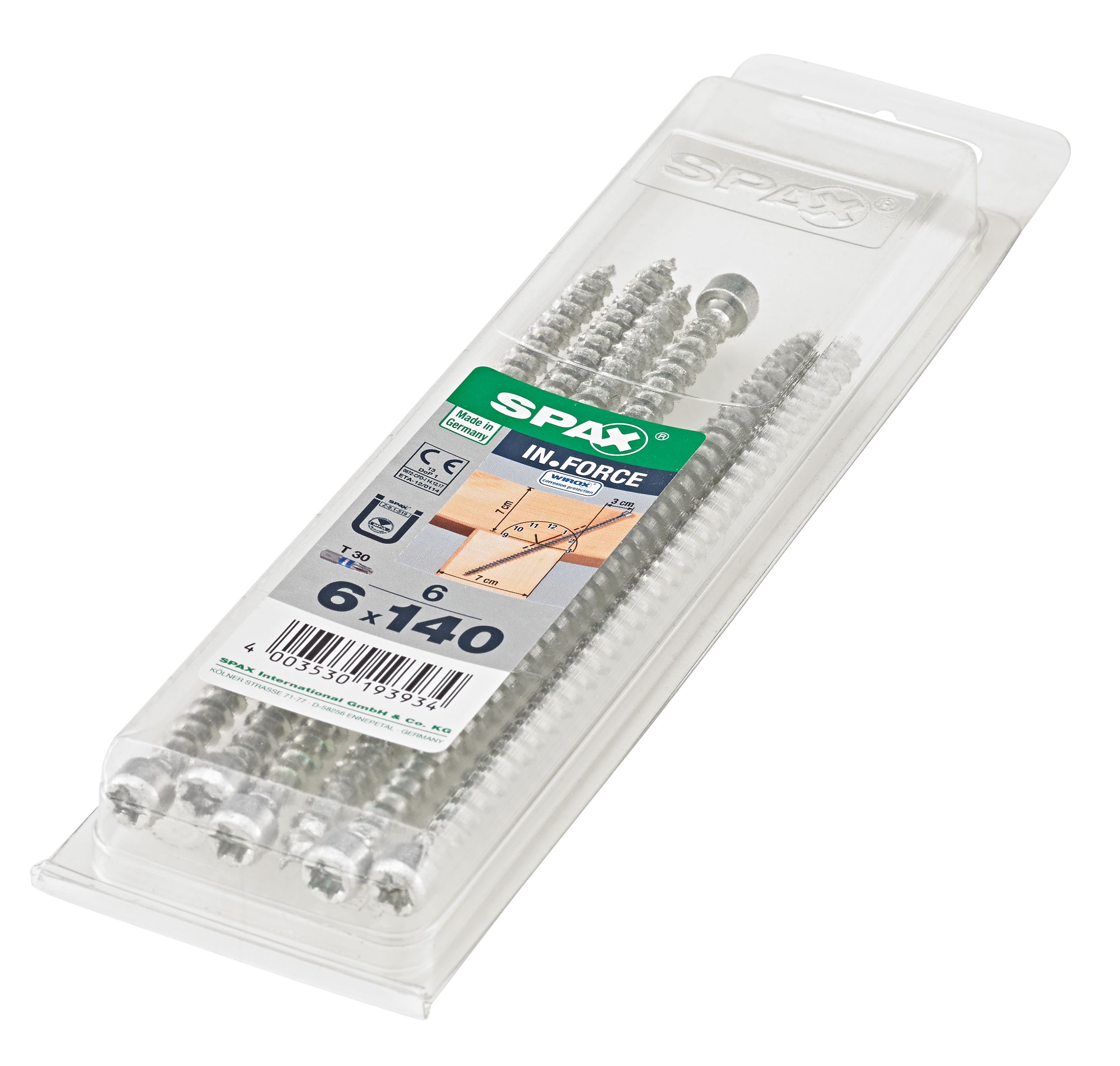 SPAX IN.FORCE T-STAR PLUS T30 WIROX M 6 UD.