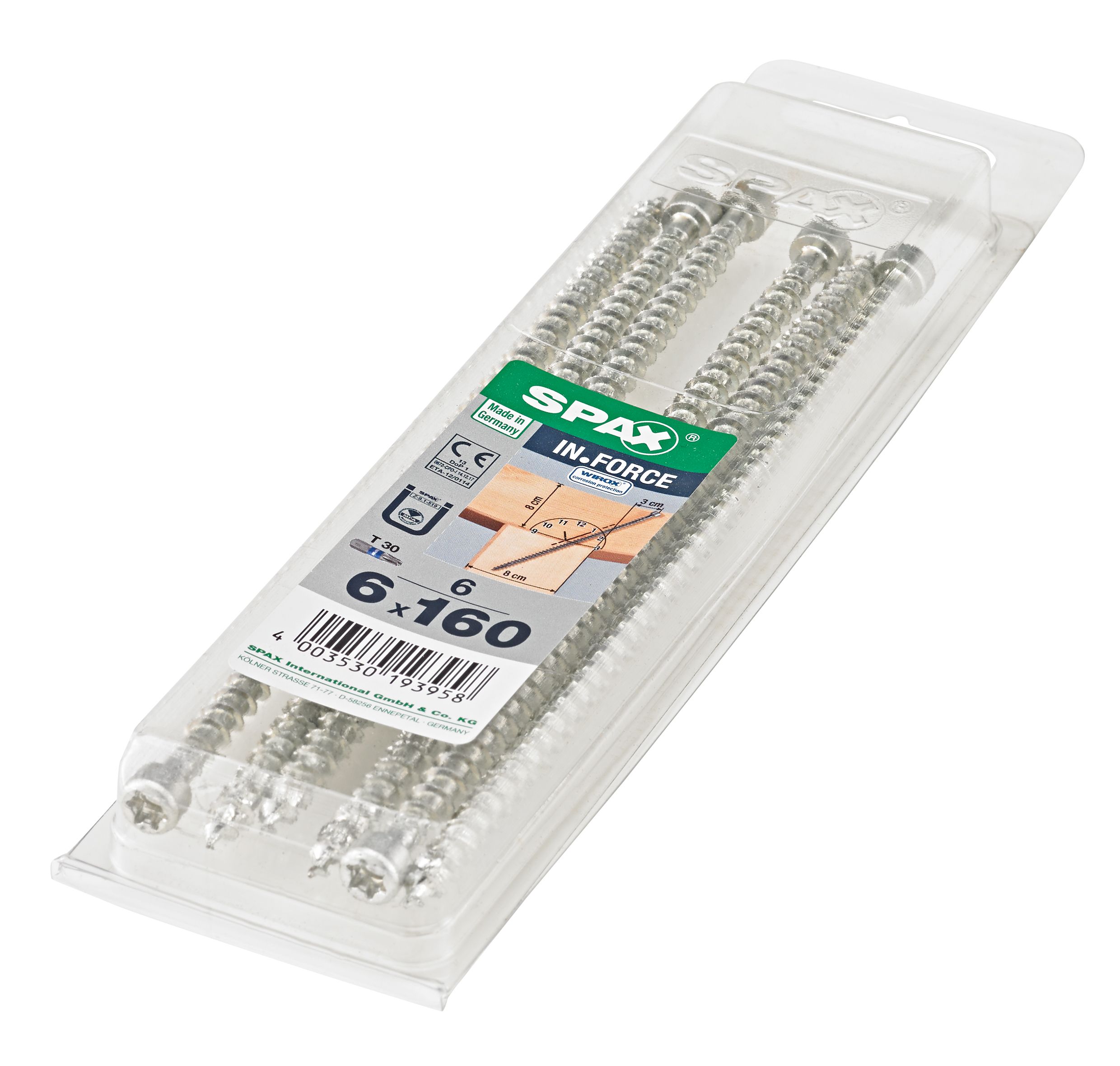 SPAX IN.FORCE T-STAR PLUS T30 WIROX M 6 UD.