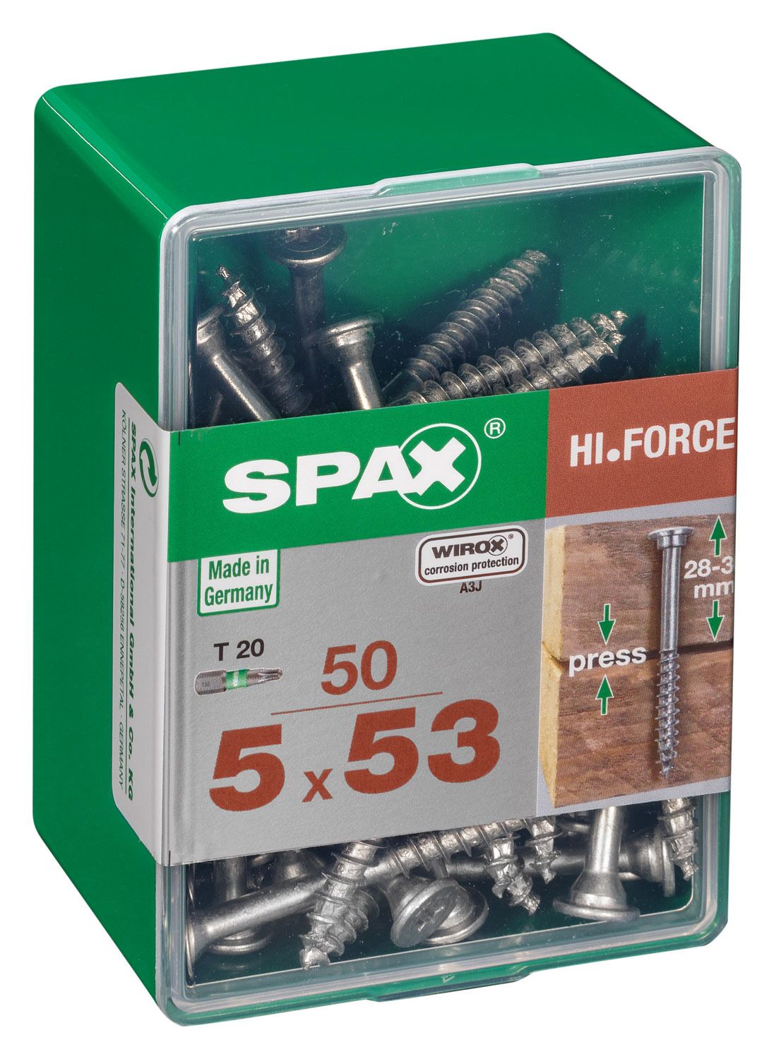 SPAX HI.FORCE T-STAR PLUS T20 WIROX LP 50 UD.