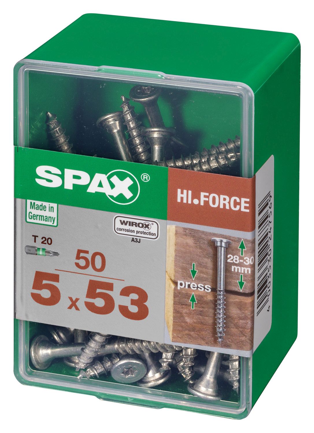 SPAX HI.FORCE T-STAR PLUS T20 WIROX LP 50 UD.