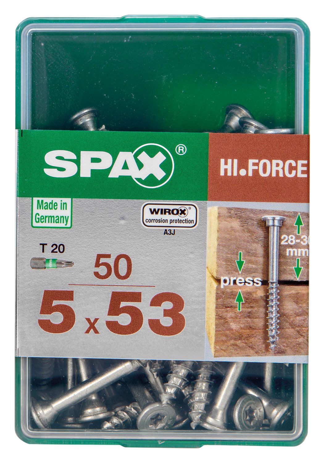 SPAX HI.FORCE T-STAR PLUS T20 WIROX LP 50 UD.