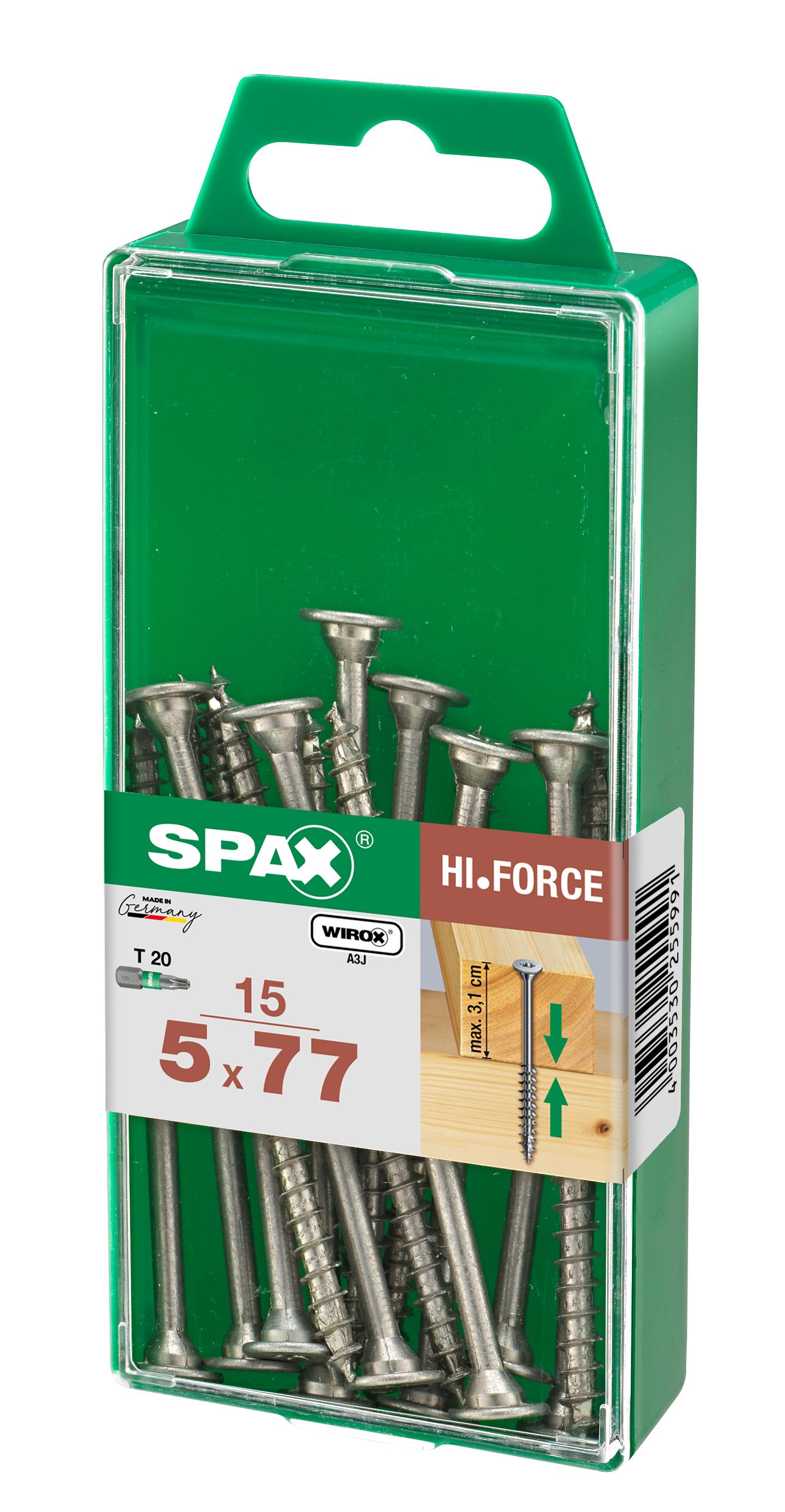 SPAX HI.FORCE T-STAR PLUS T20 WIROX M 15 UD.