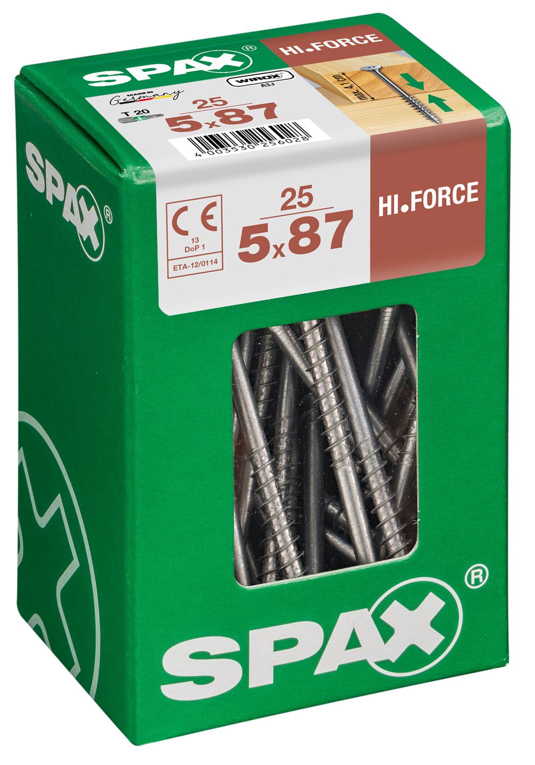 SPAX HI.FORCE T-STAR PLUS T20 WIROX L 25 UD.