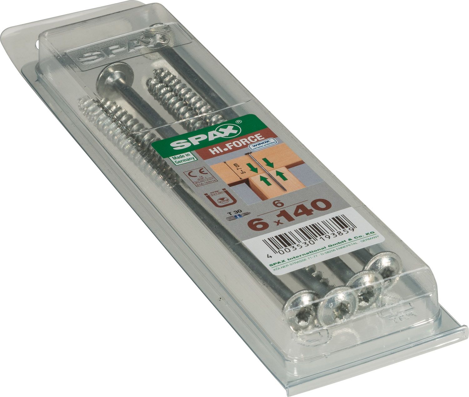 SPAX HI.FORCE T-STAR PLUS T30 WIROX M 6 UD.